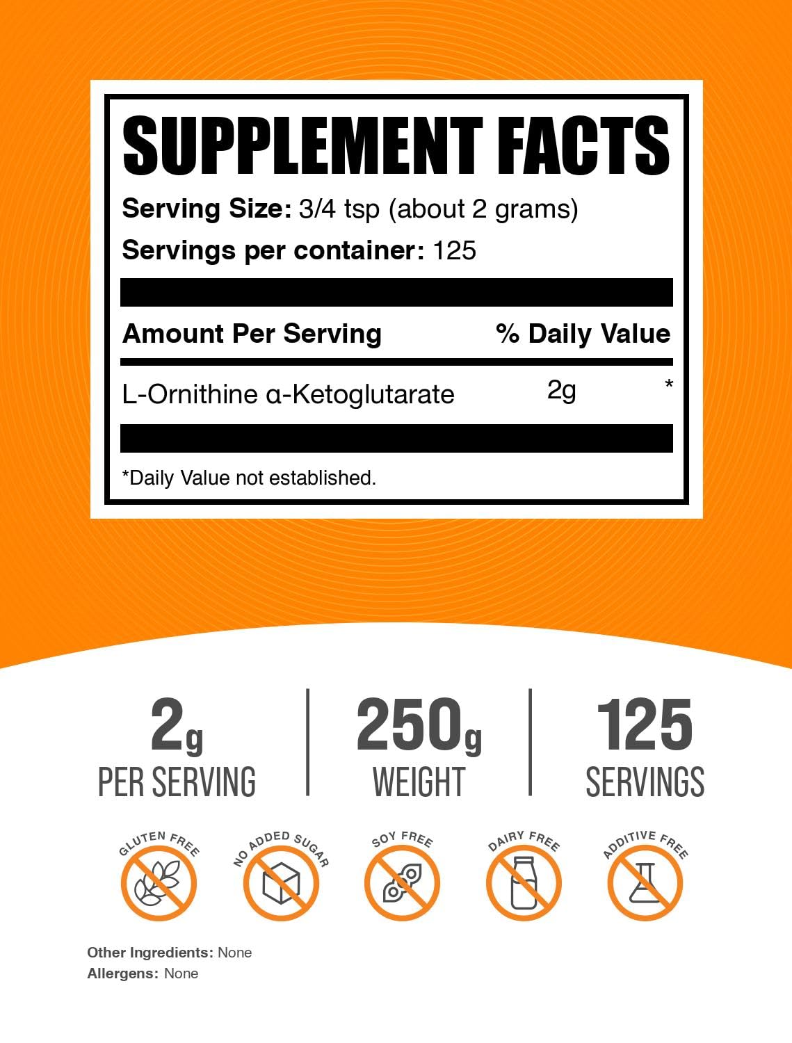 BulkSupplements L-Ornithine Alpha-Ketoglutarate Powder, 8.8 oz
