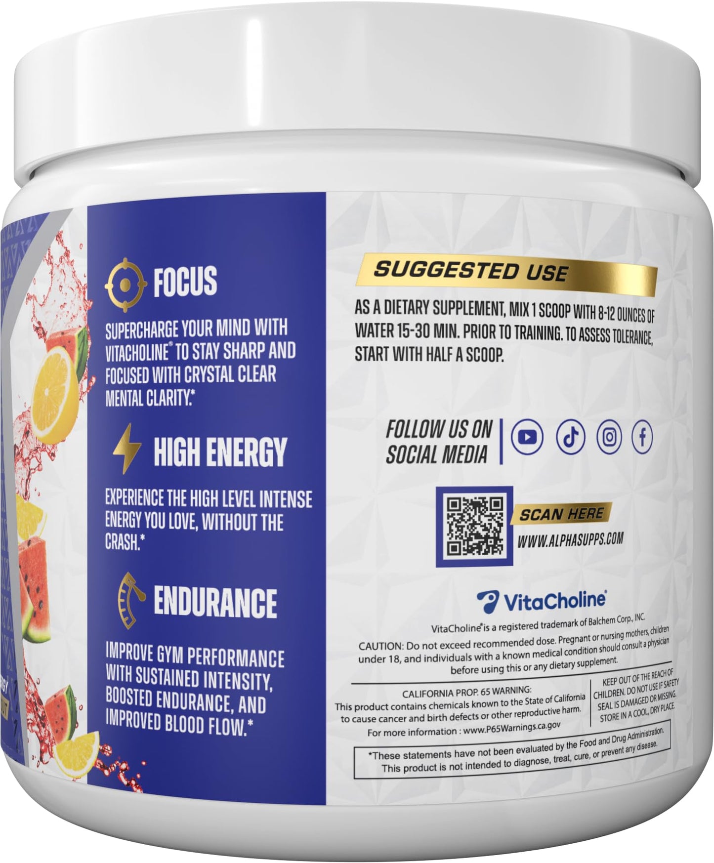 Alpha Supps Pre-Workout Powder, 10.6 oz