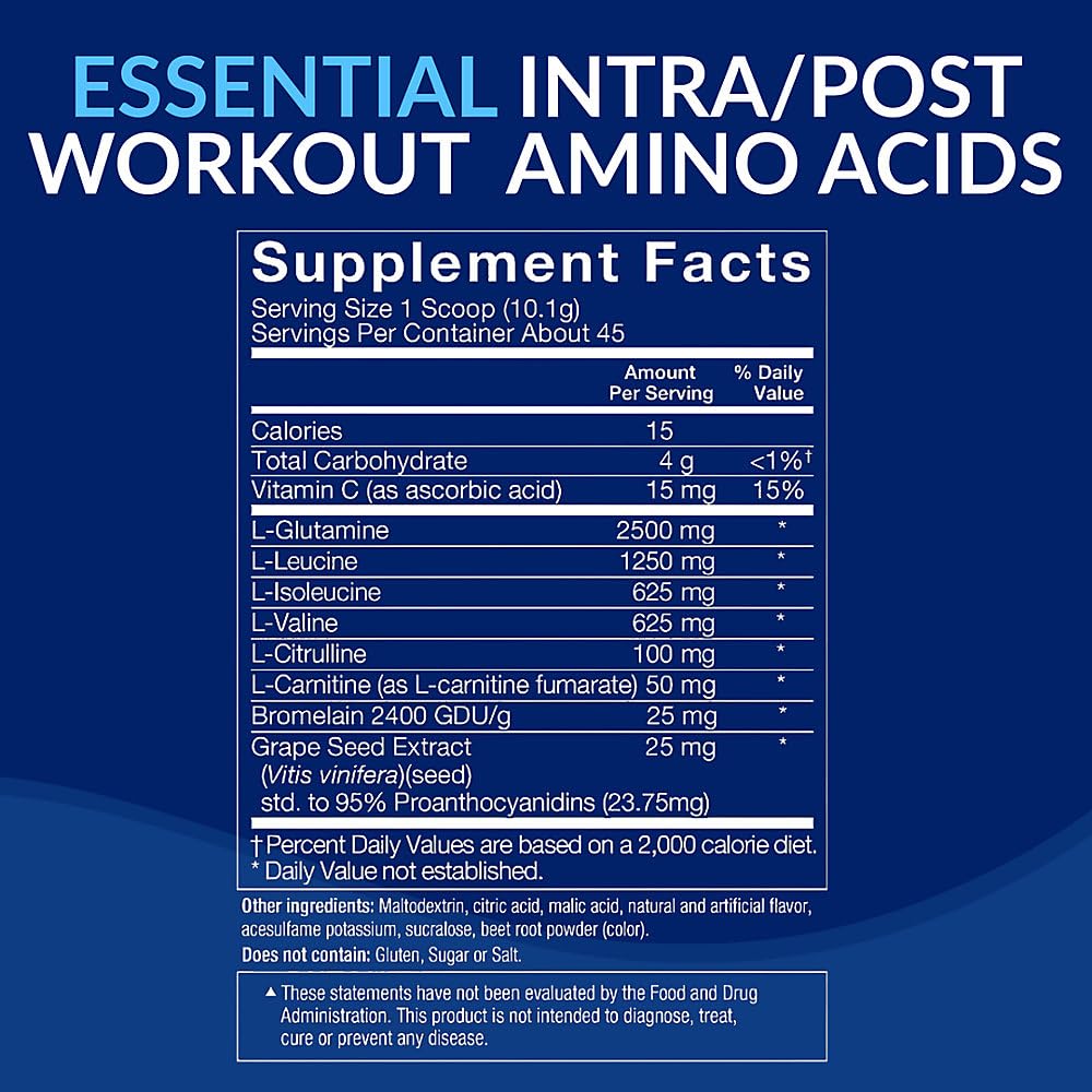 BodyTech Critical Aminos XT Amino Acid Powder with Glutamine, Citrulline & Carnitine, Strawberry Lemonade Flavor, 15.9 Oz, 45 Servings