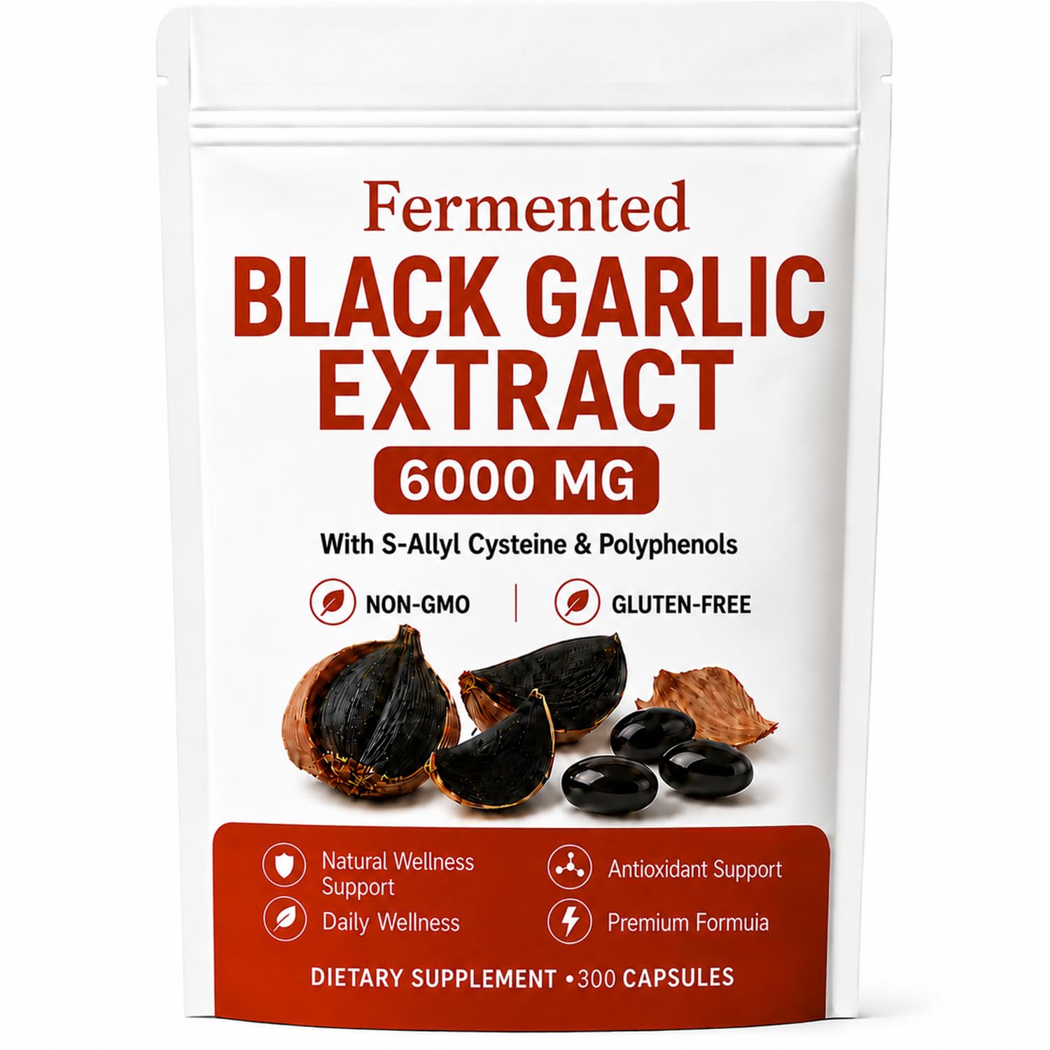 BYDNES LABS Fermented Black Garlic Extract, S-Allyl Cysteine, 300 Capsules