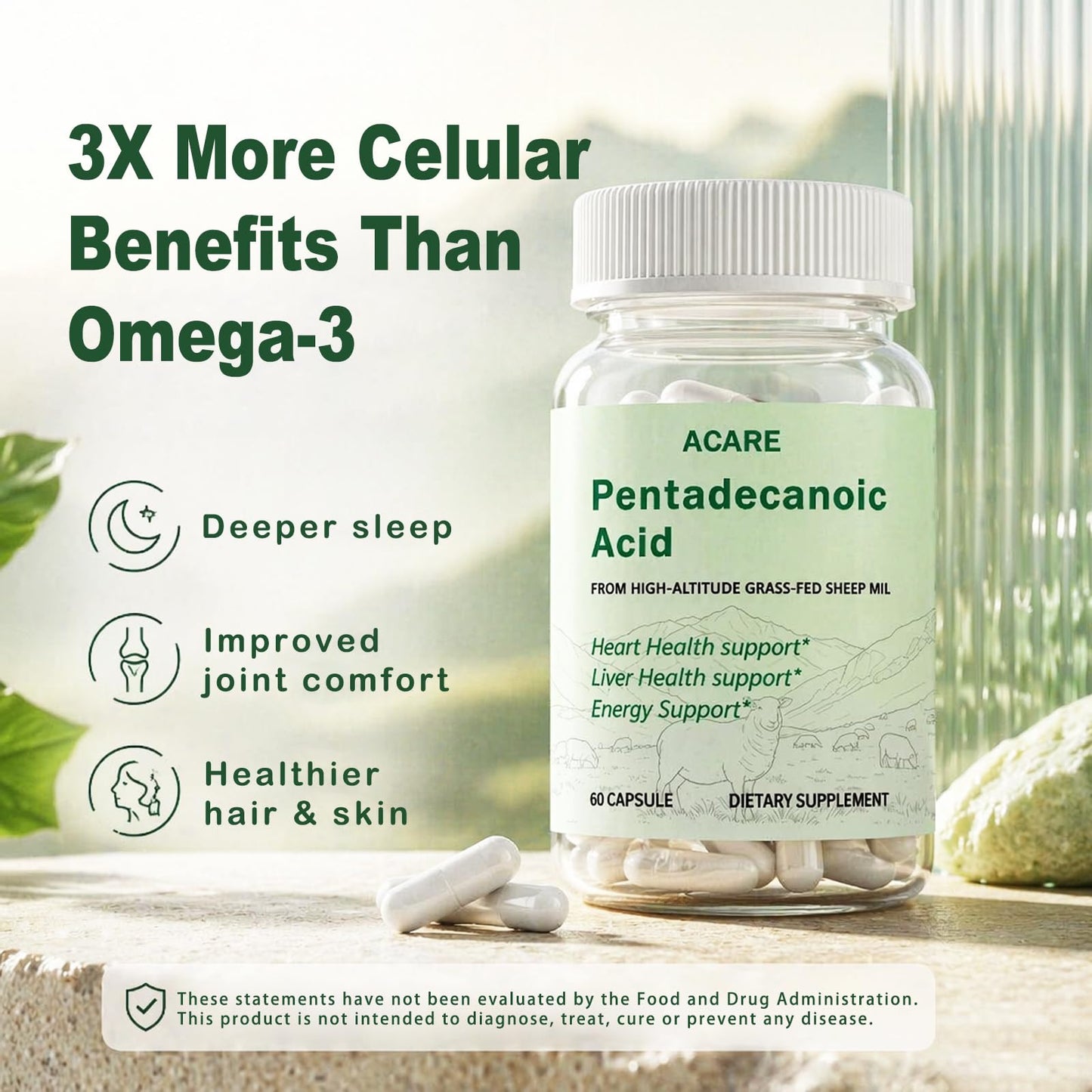 ACARE Pentadecanoic Acid Formula Supplement Capsule, 60 Capsules