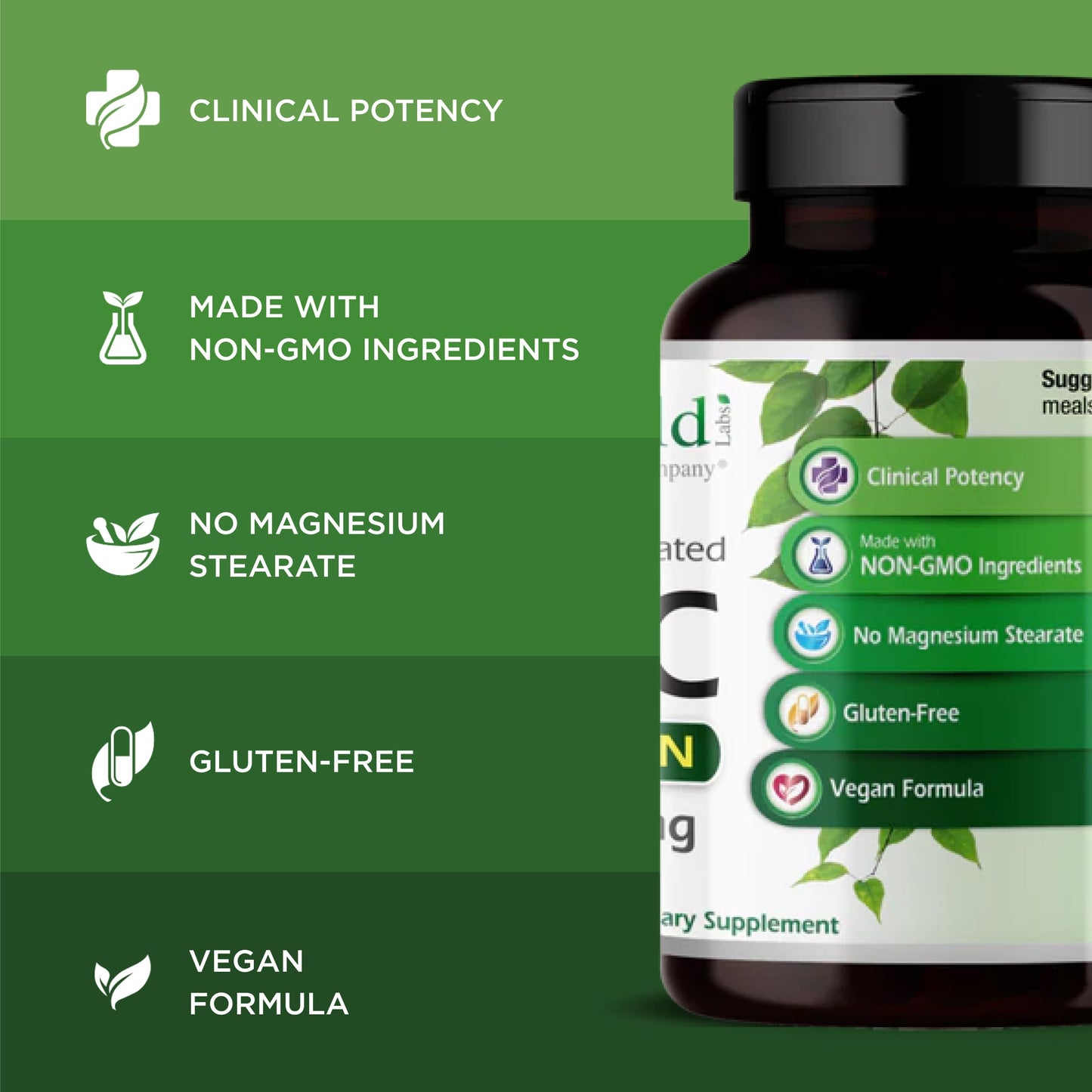 Emerald Labs NAC 600mg N-Acetyl-L-Cysteine, 60 Capsules