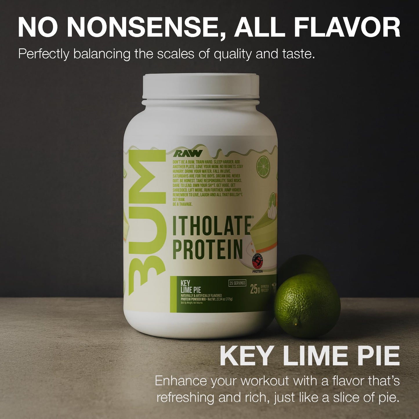 RAW Whey Isolate Protein Powder Key Lime, 25 Servings, 1.71 lb