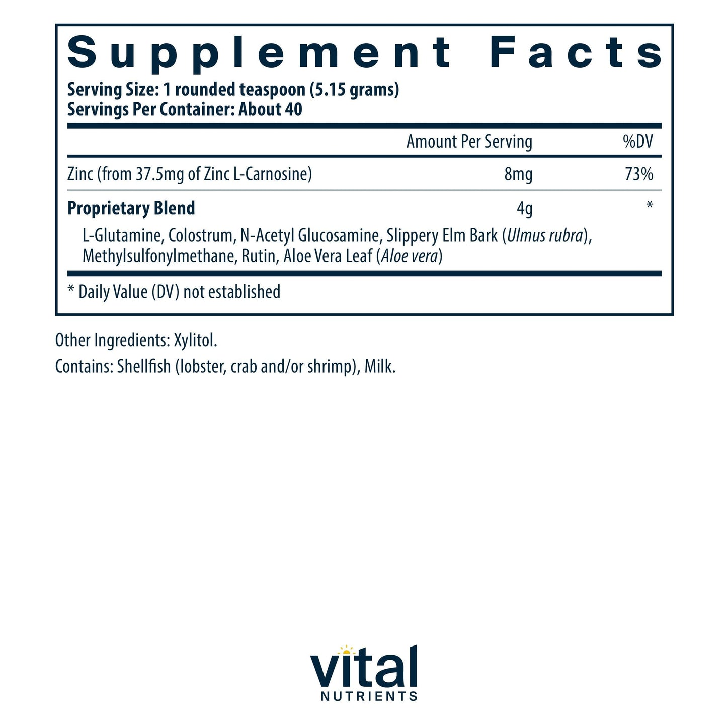 Vital Nutrients GI Repair Powder, 40 Servings