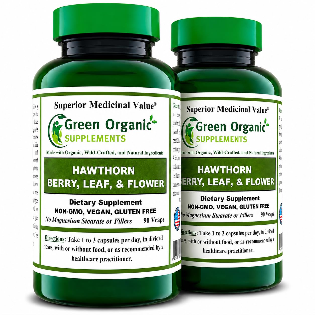 Green Organic Supplements Hawthorn Berry Tablets, 180 Tablets