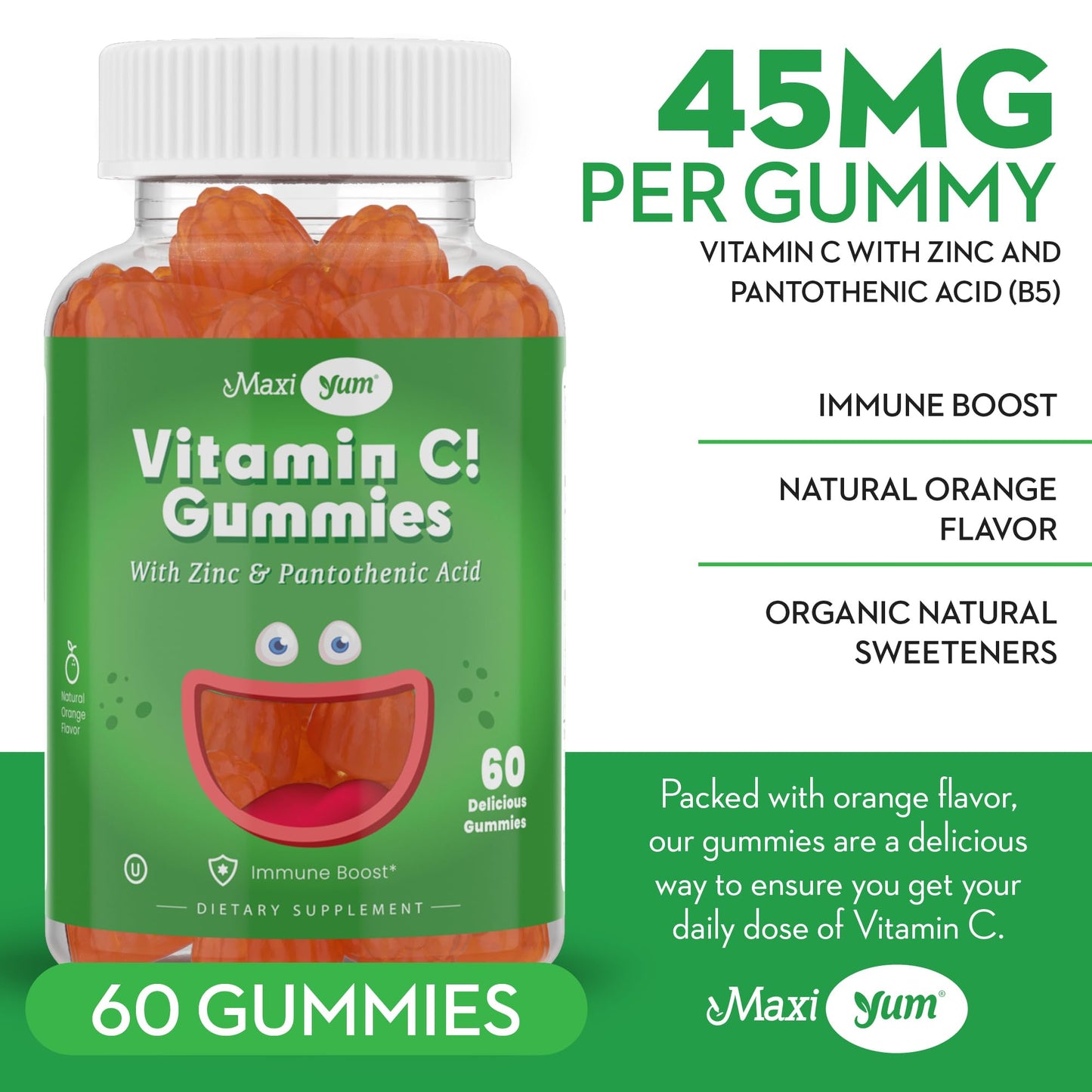 Maxi Health Vitamin C with Zinc 60 Gummies