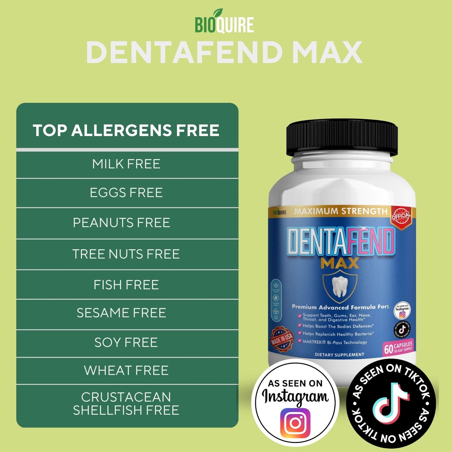 BIOQUIRE Dentafend Max Probiotic Supplement Capsule 60 Capsules
