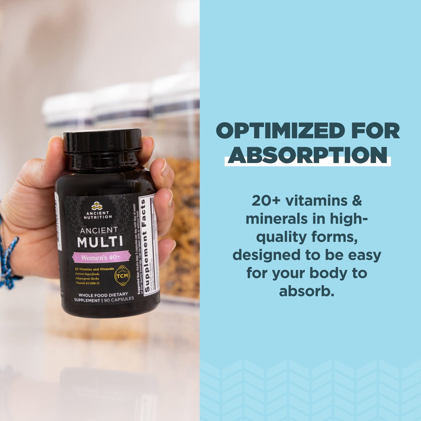 Ancient Nutrition Multivitamins for Men and Women Age 40+ Capsules, 2 x 90 Count