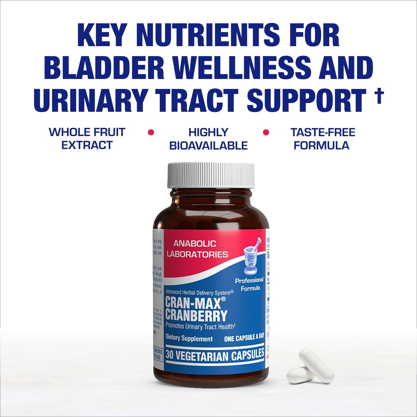 Anabolic Laboratories Cranberry Tablets for Women Urinary Tract Health Cran-Max Cranberry Extract, 30 Tablets