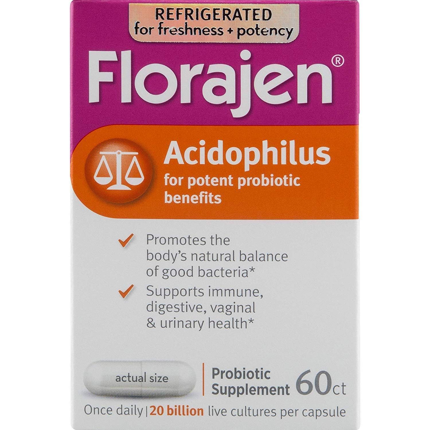Florajen Acidophilus Probiotic, 180 Capsules