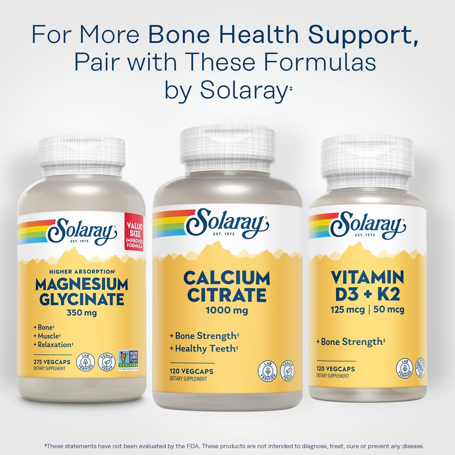 Solaray Calcium Citrate 1000mg Capsule 120 VegCaps
