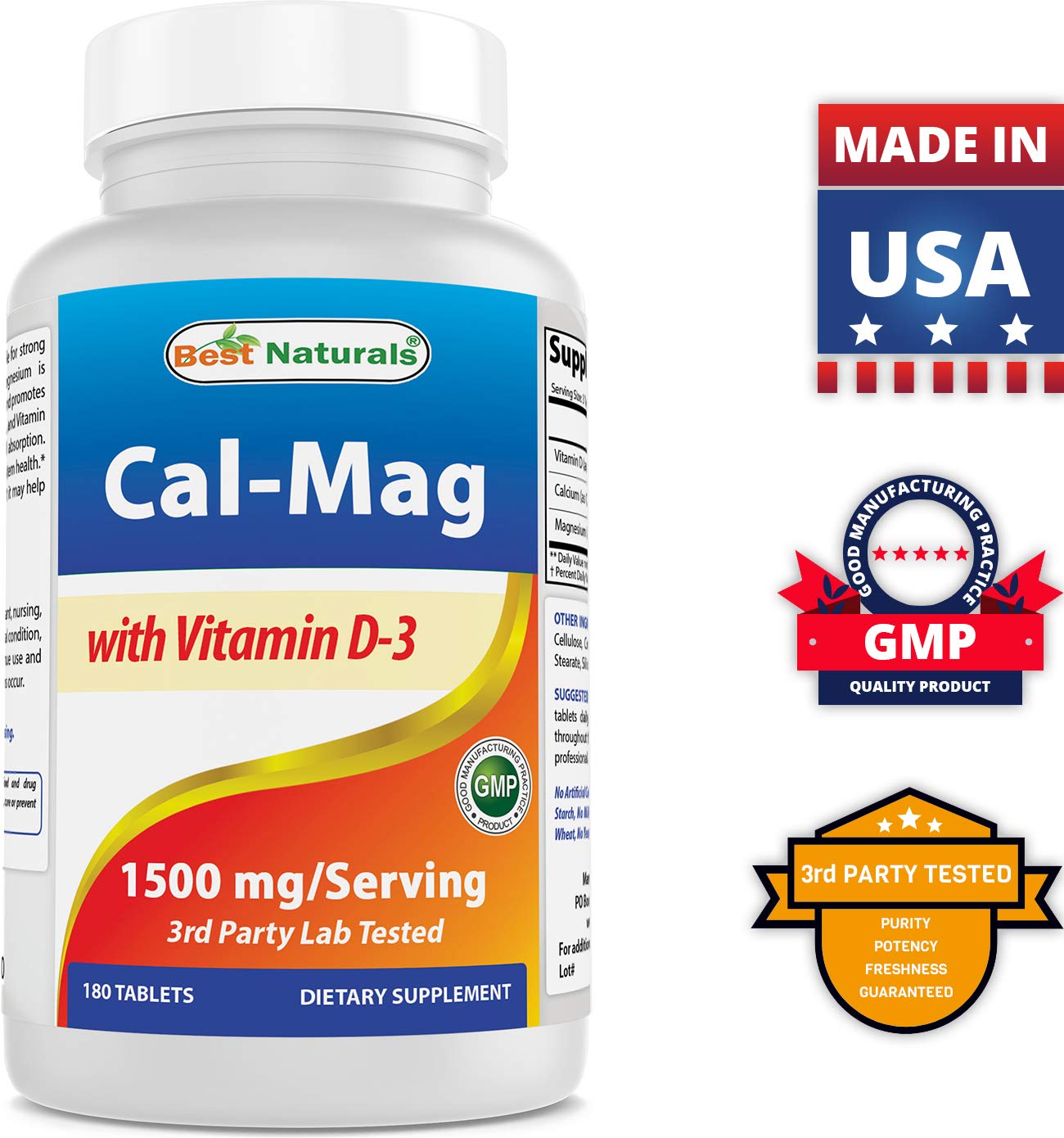 Best Naturals Calcium Magnesium with Vitamin D3 Softgel 180 Count