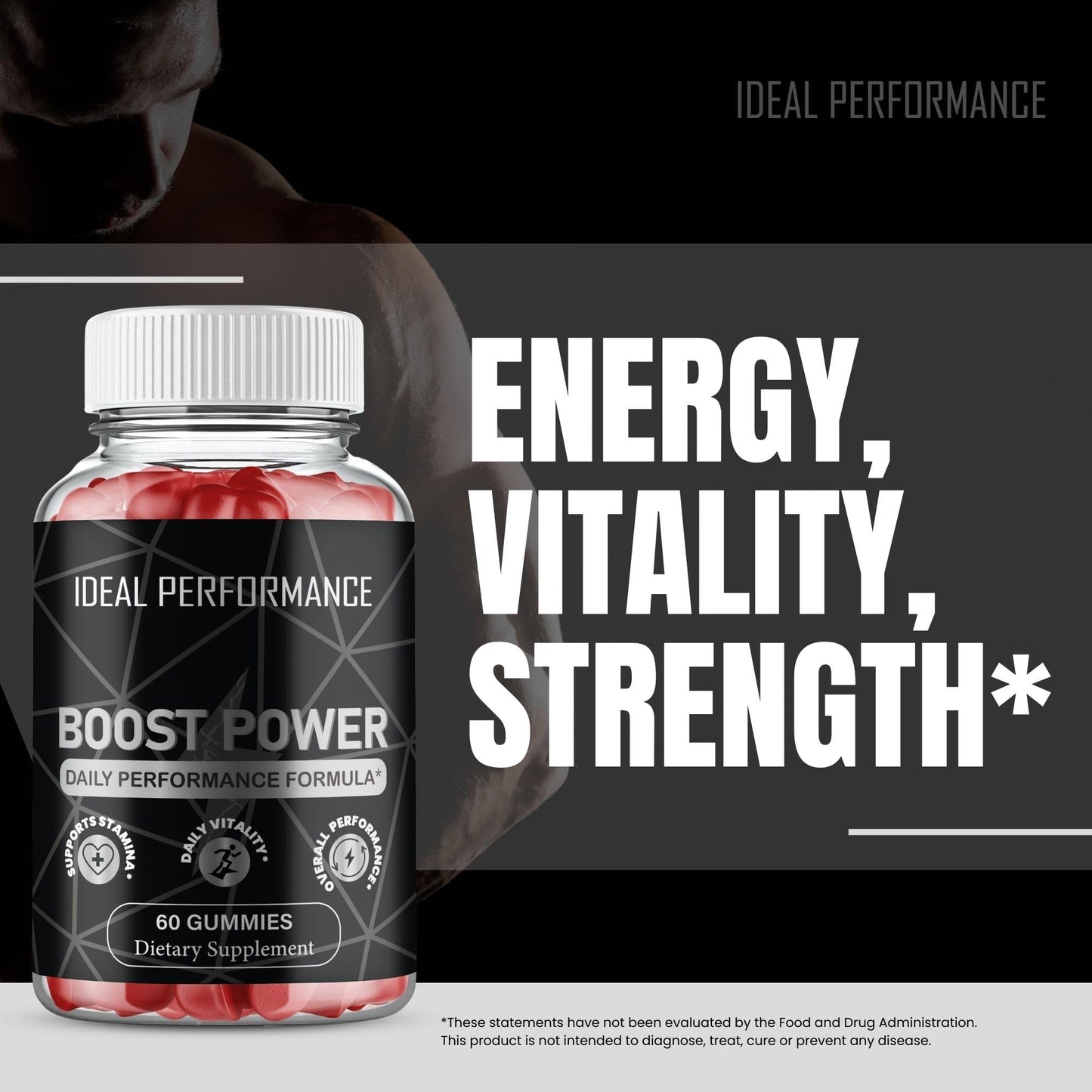 IDEAL PERFORMANCE Boost Power Gummies 120 Gummies