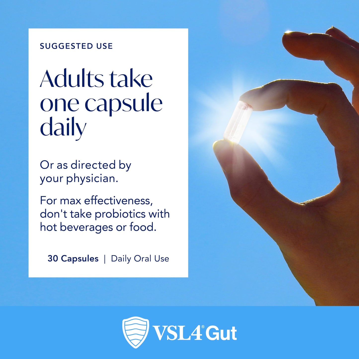 VSL4 Gut Daily Probiotics for Gut Health Capsule 60 Capsules