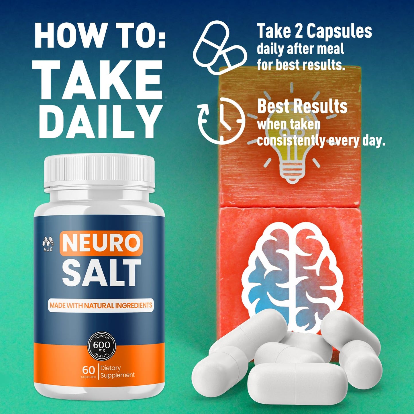 MJO Neuro Salt Capsule, 60 Capsules