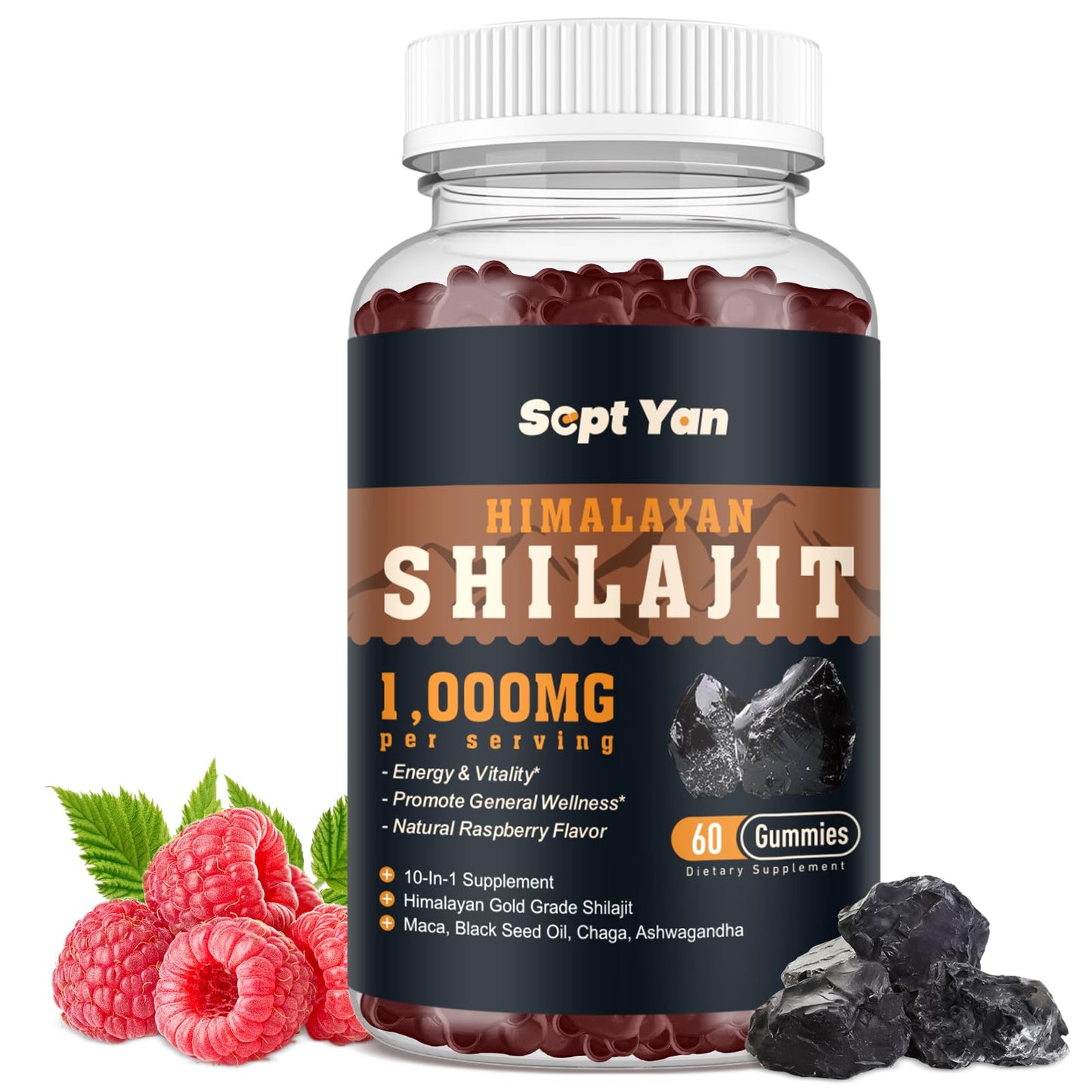 SEPT YAN Shilajit Gummies 1000mg Gummy, 60 Count
