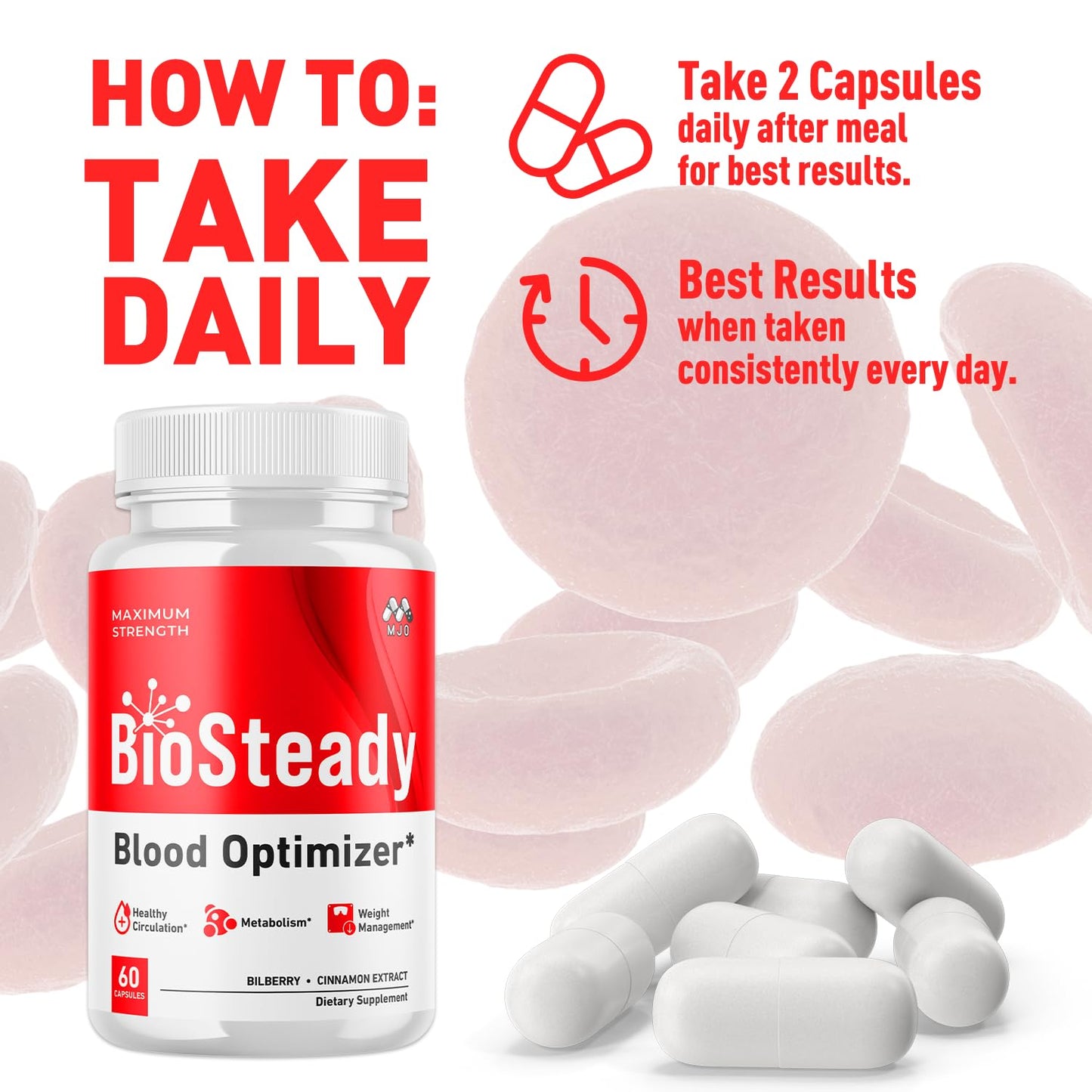 MJO Biosteady Blood Optimizer Capsules, 60 Capsules