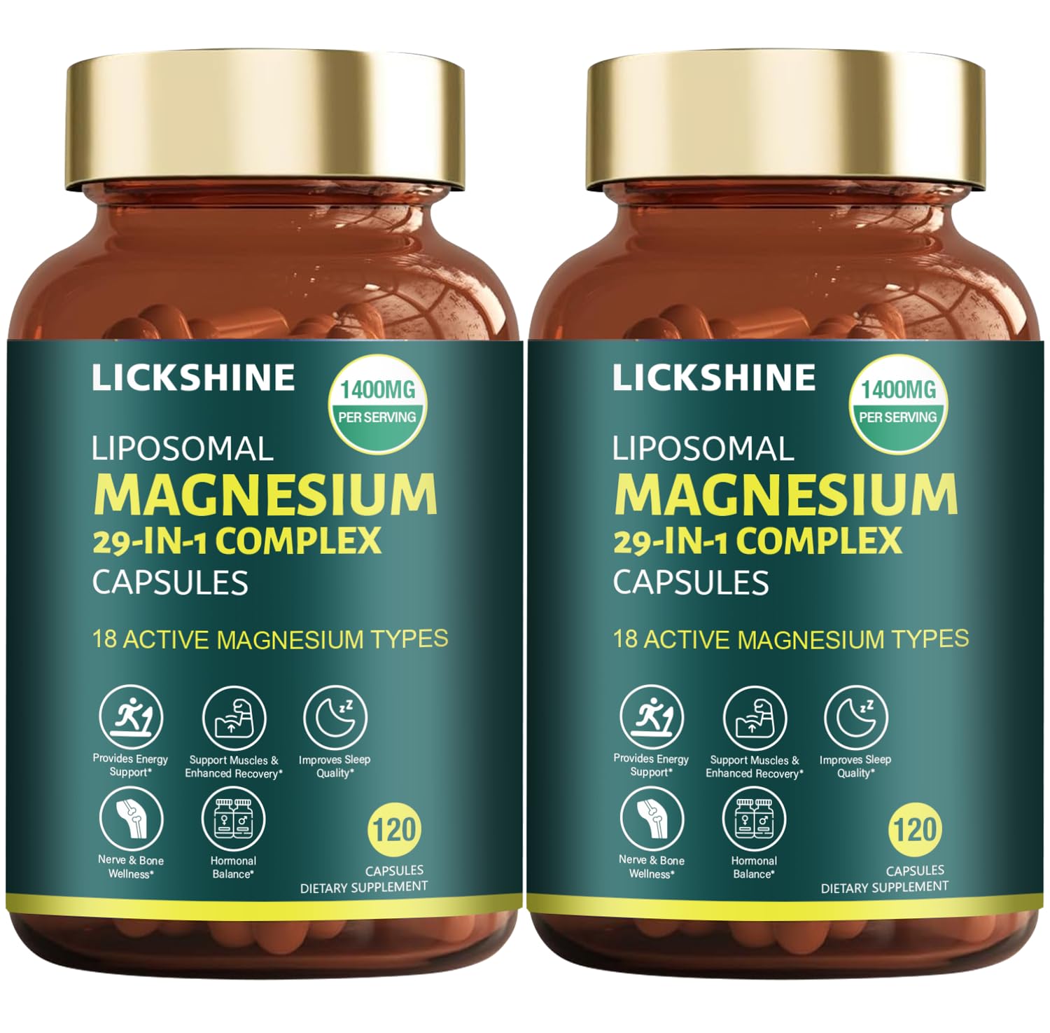Lickshine Liposomal Magnesium Complex 1400mg, 240 Capsules