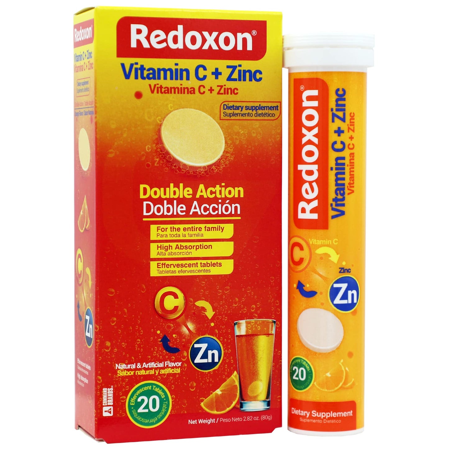 Redoxon Vitamin C + Zinc Tablet, 20 Count