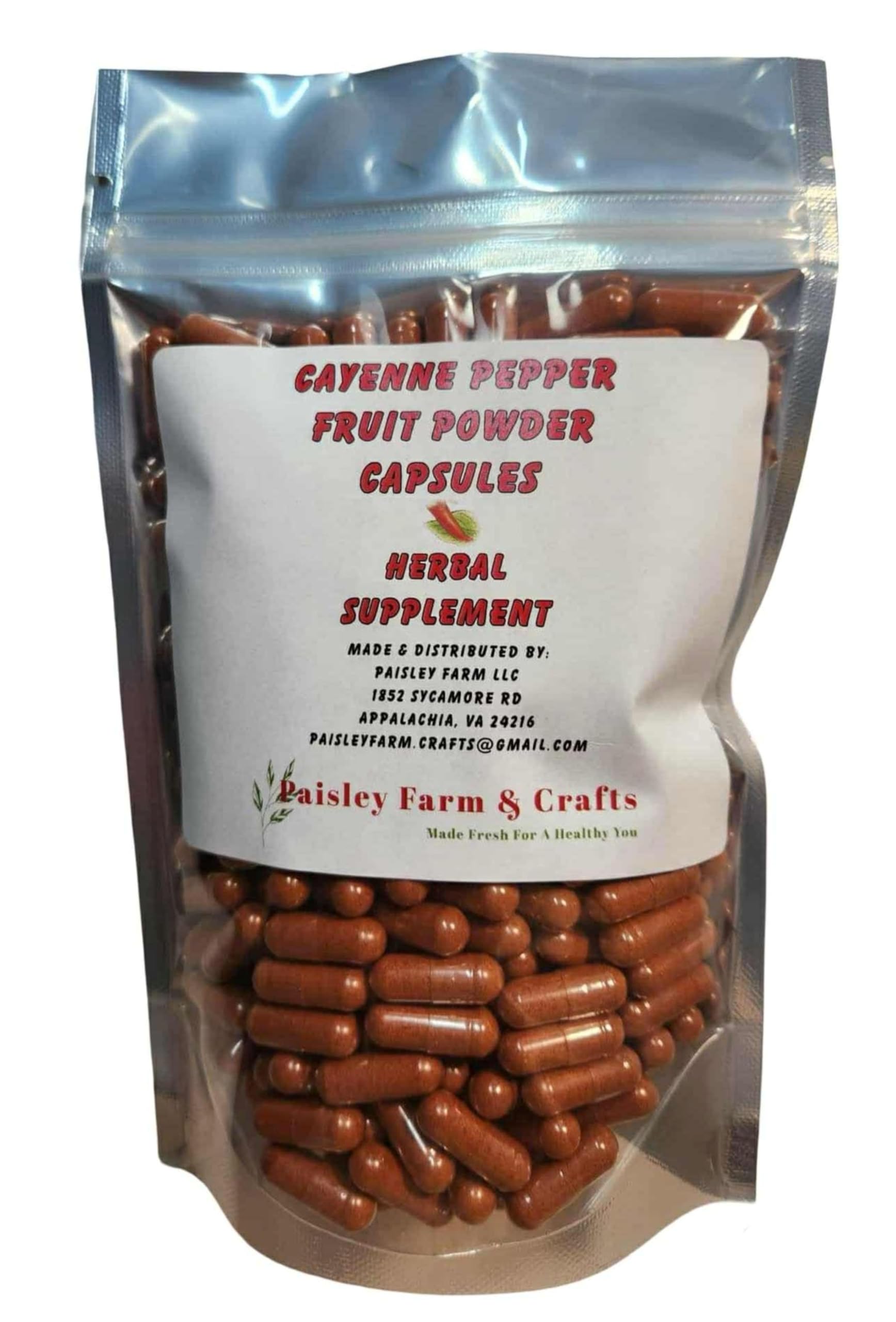 PAISLEY FARM & CRAFTS MADE FRESH FOR A HEALTHY YOU Cayenne Fruit Pepper Powder Capsules 300 Count