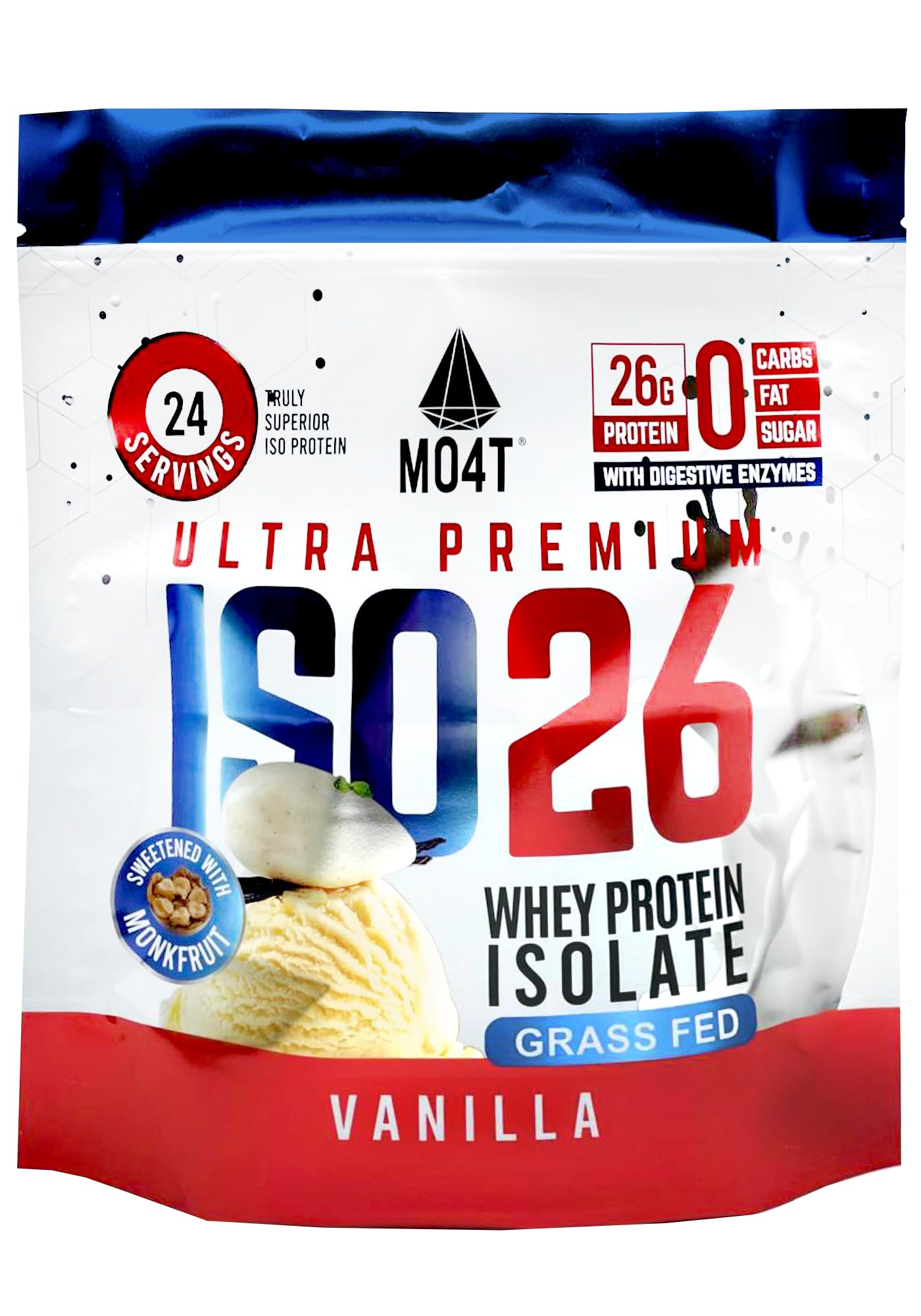 MOMOF4TRANSFORM ISO26 Grass Fed Whey Protein Isolate Powder 25.6 oz