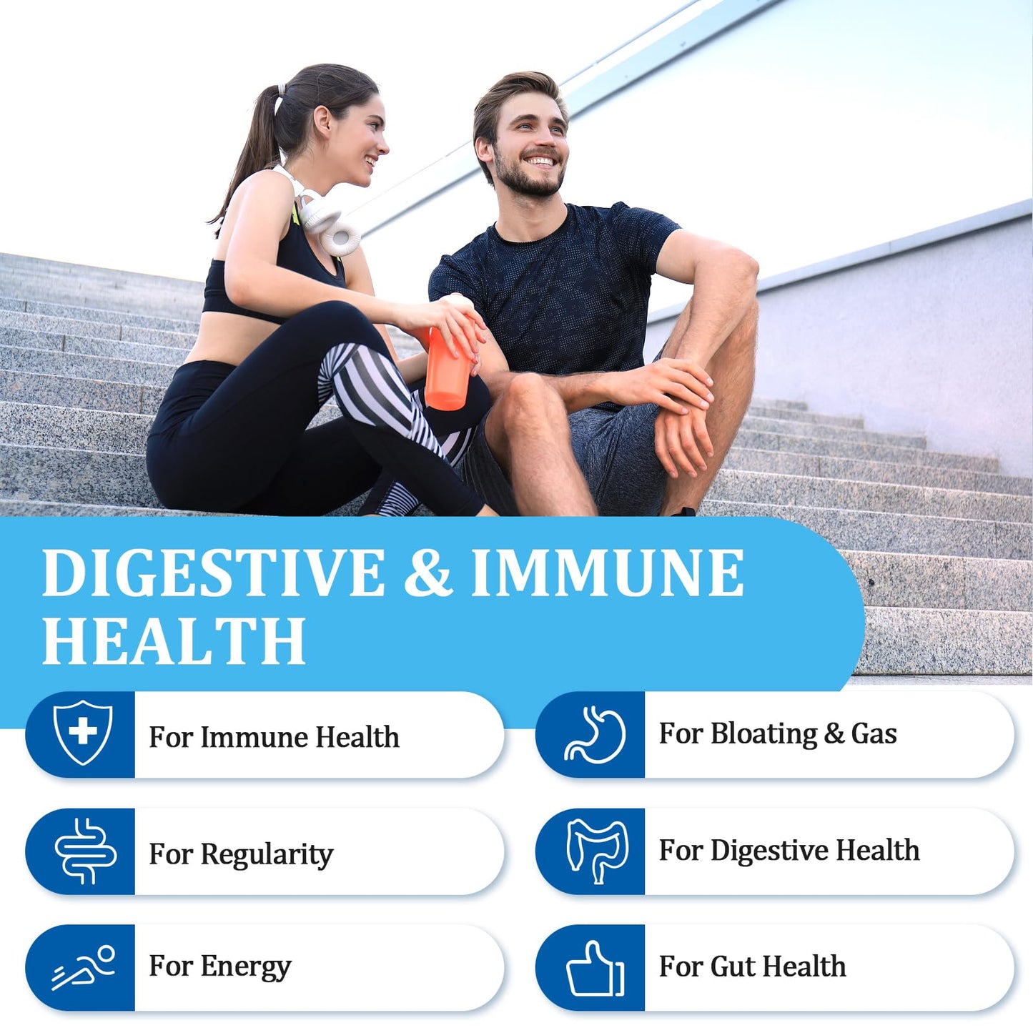 Heafetine Probiotics 300 Billion CFUs for Women & Men, 12 Strains + 3 Organic Prebiotics, Digestive Health & Immune Support, 60 Capsules