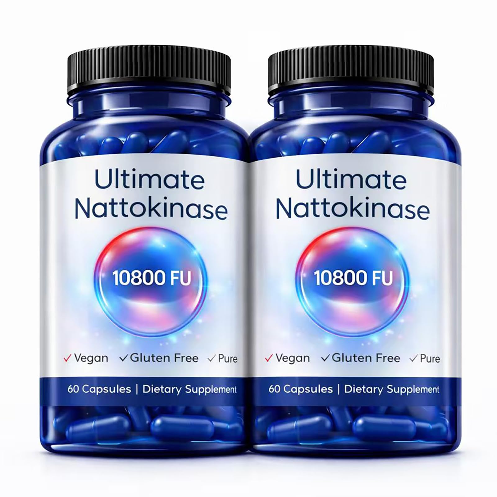 GizmoBox Ultimate Nattokinase 10800 fu Nattokinase Supplement, Healthy Circulation & Daily Wellness Support Capsule, 60 Vegetarian Capsules