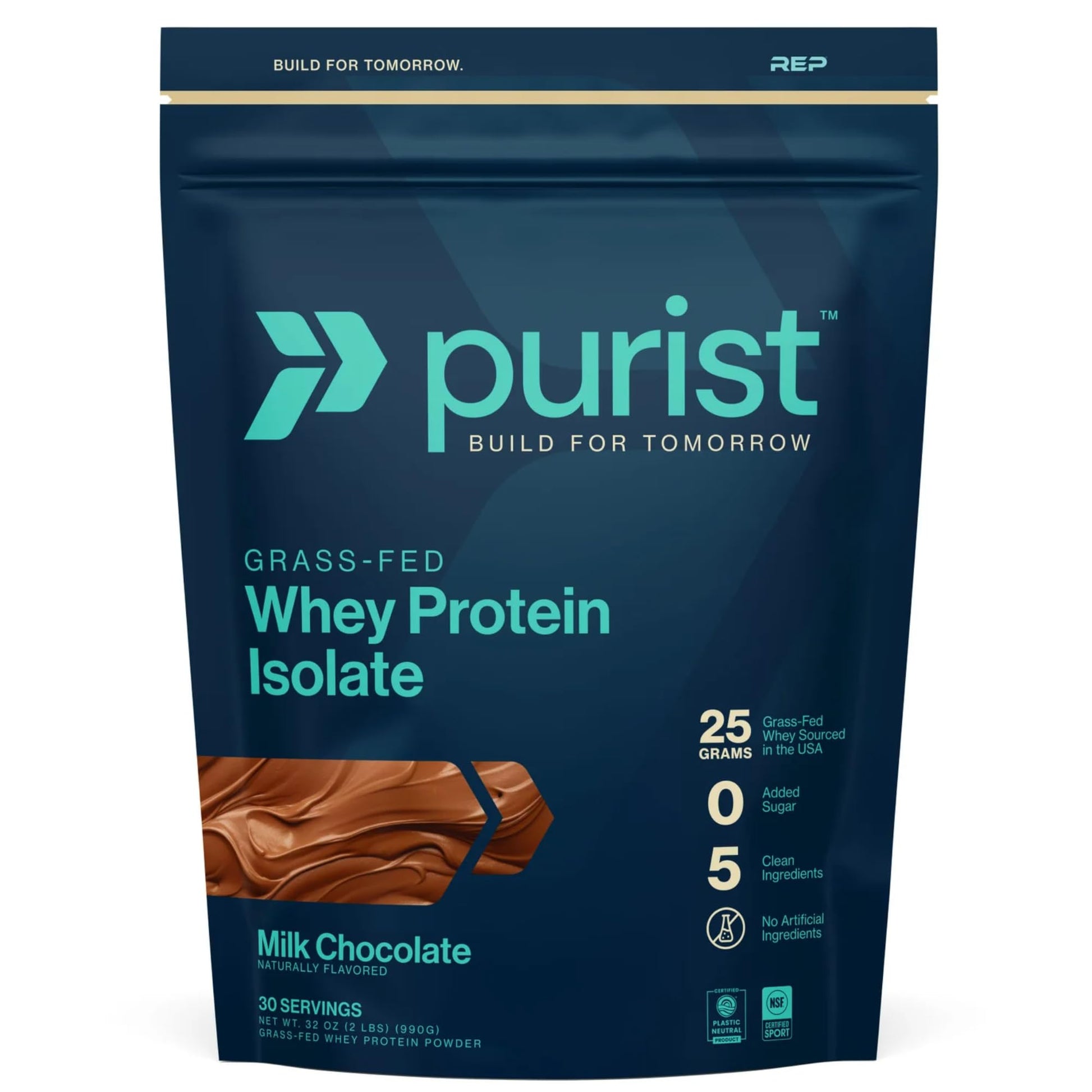 PURIST Grass Fed Whey Protein Isolate Powder, Keto, Sugar Free, 32 Servings