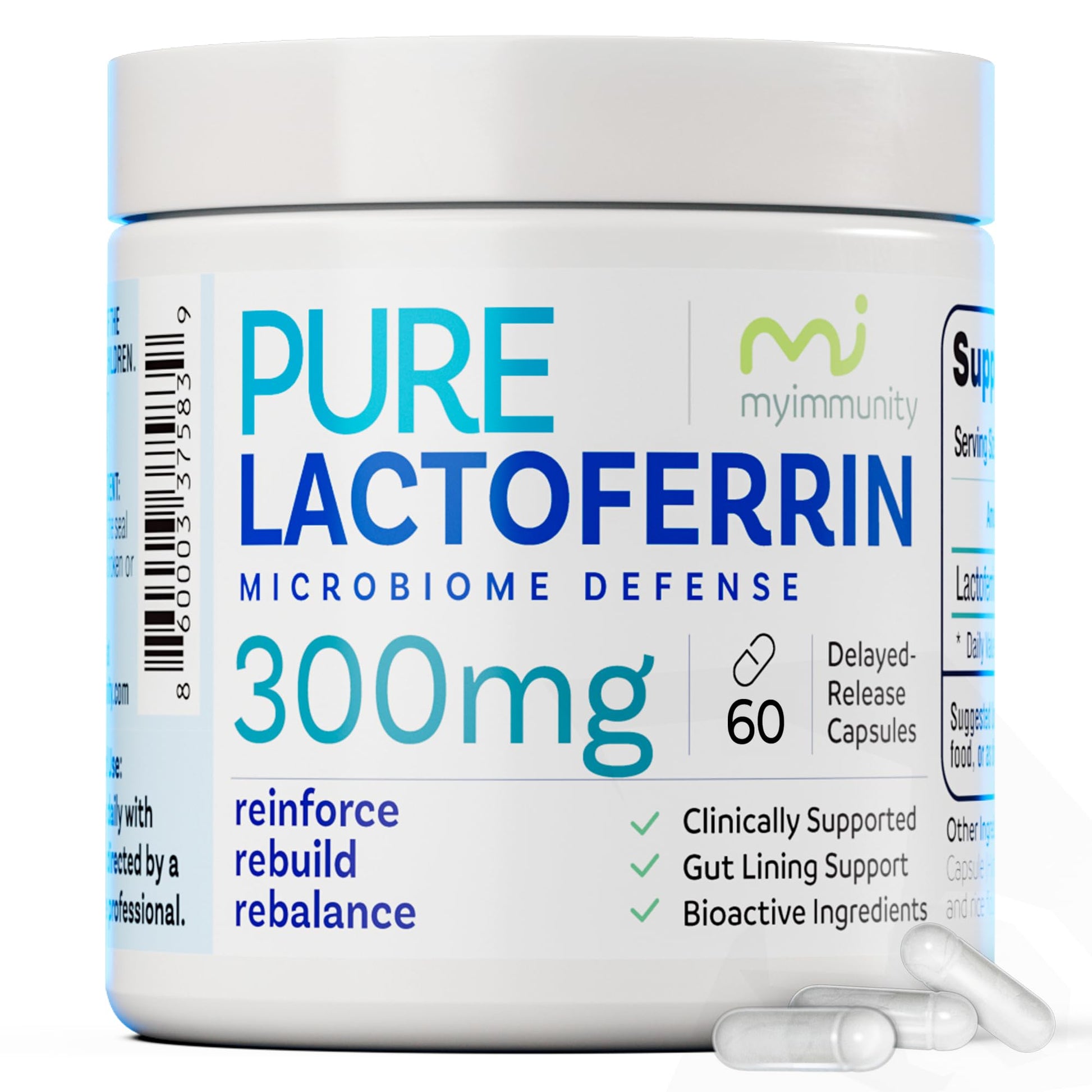 MyImmunity Lactoferrin 300mg Delayed Release Capsules, 60 Count