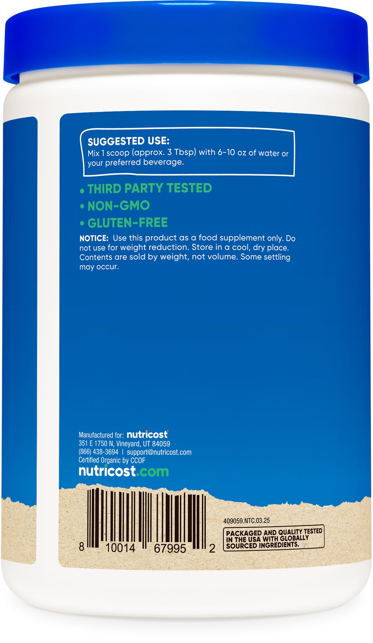 Nutricost Organic Egg White Protein Powder 8.1 Ounce
