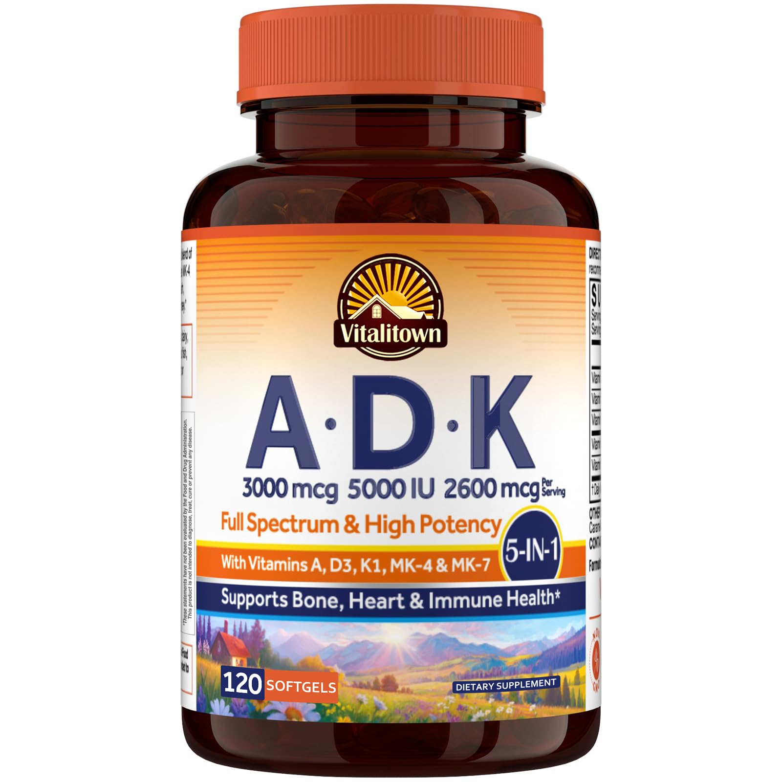 Vitalitown Vitamin ADK Softgels, 120 Count