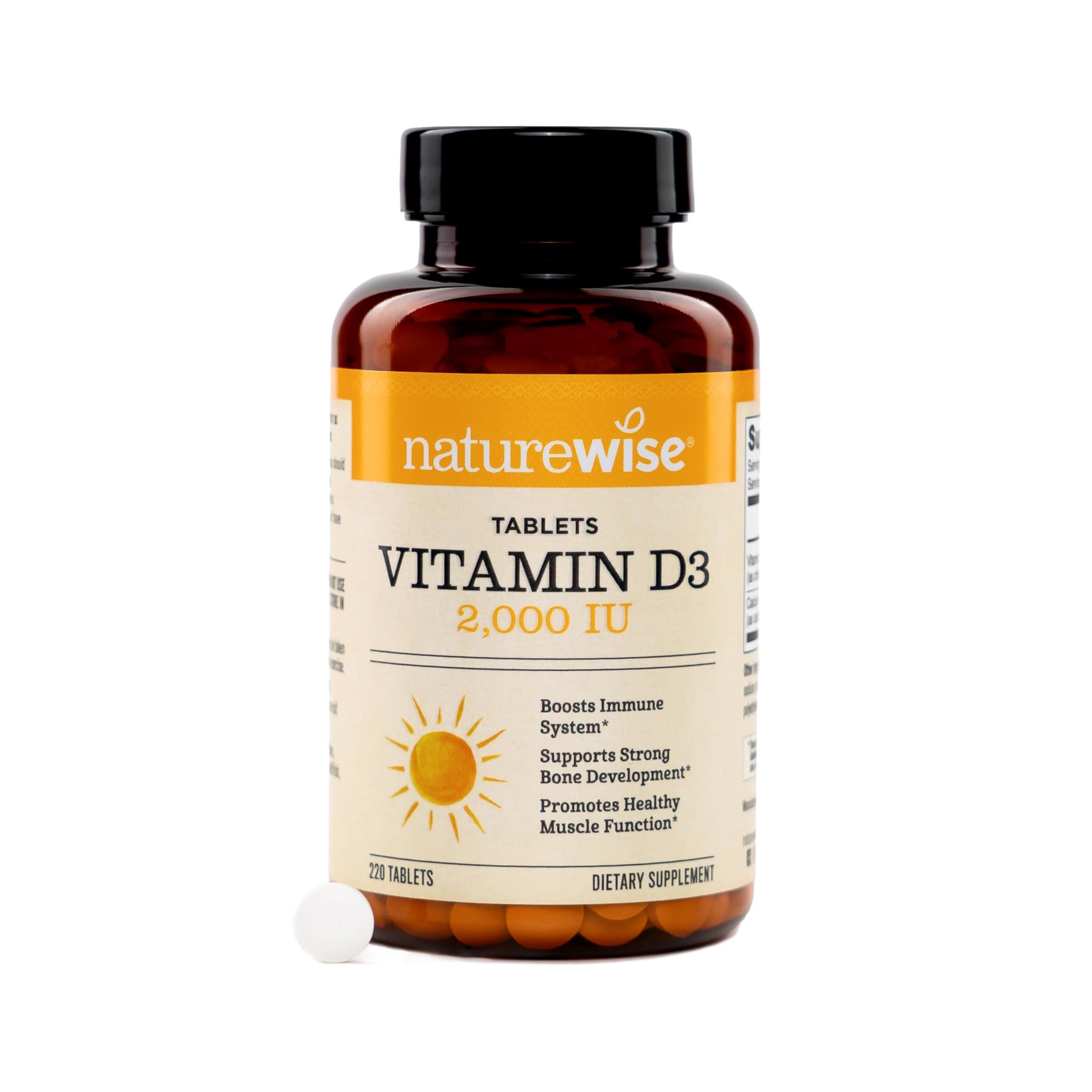NatureWise Vitamin D3 2000IU (50 mcg) Vitamin D Supplement, 220 Tablets