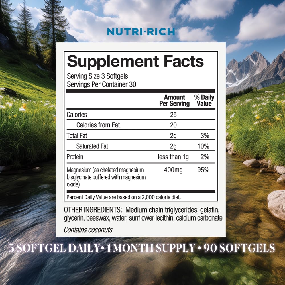 Nutri-Rich Magnesium Glycinate Chelate Softgel 90 Count