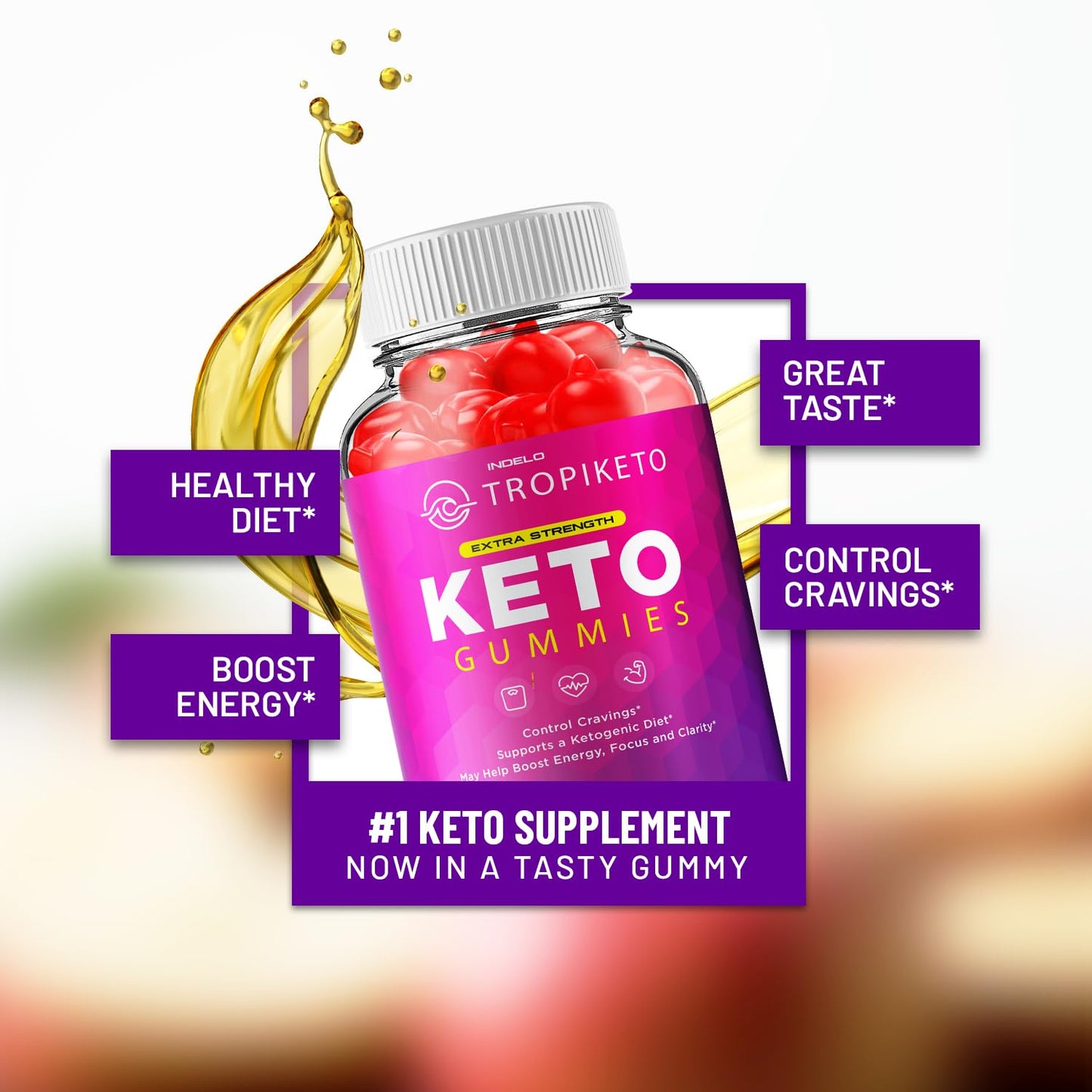 Indelo TropiKeto Keto ACV Gummies Maximum Strength Gummy 180 Gummies