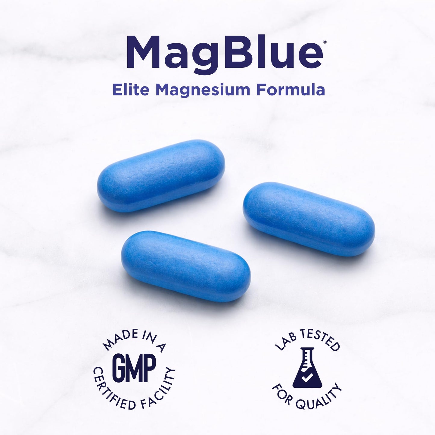 Purity Products MagBlue Chelated Magnesium Glycinate 350mg Tablets 90 Count