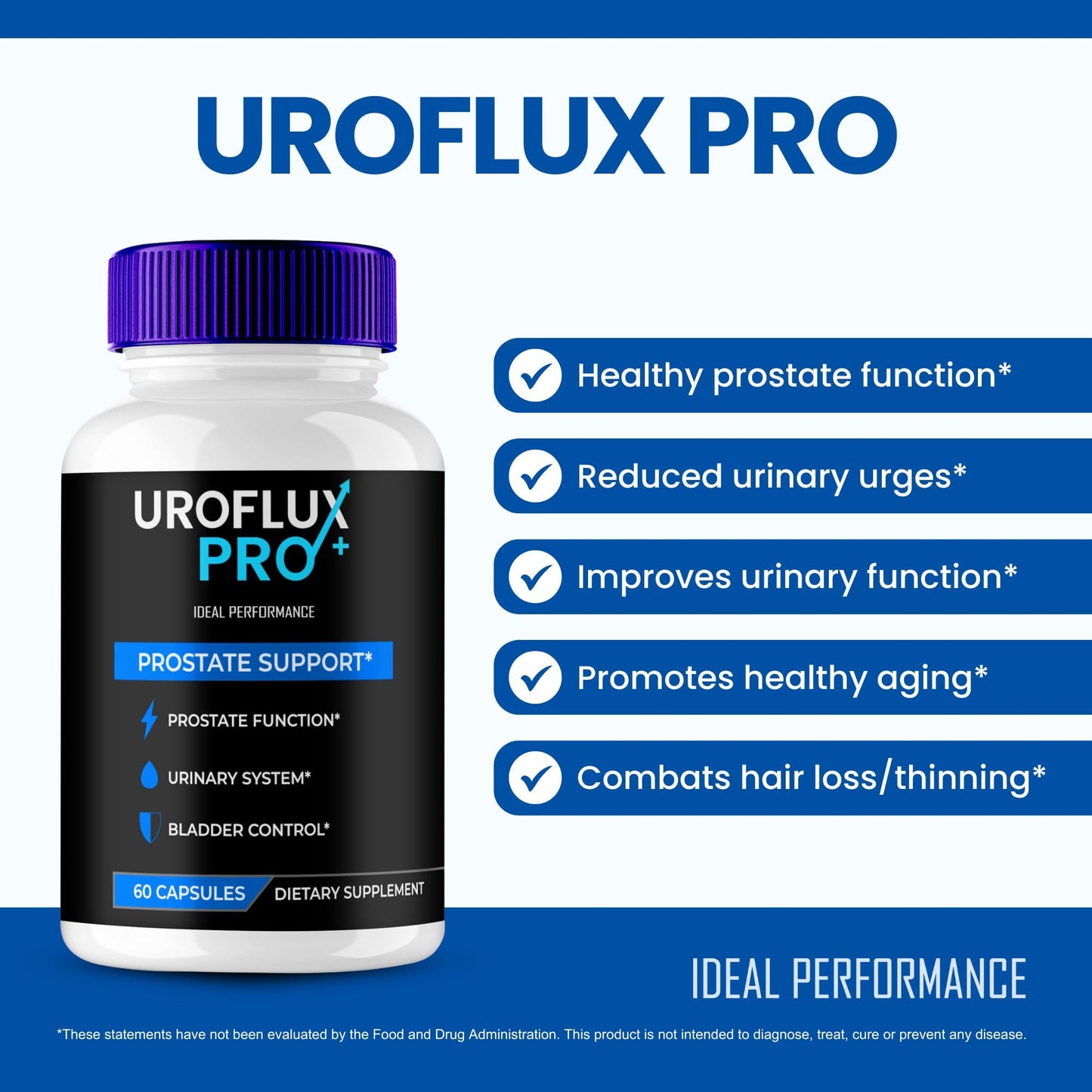 IDEAL PERFORMANCE Uroflux Pro for Men Capsules, 120 Count