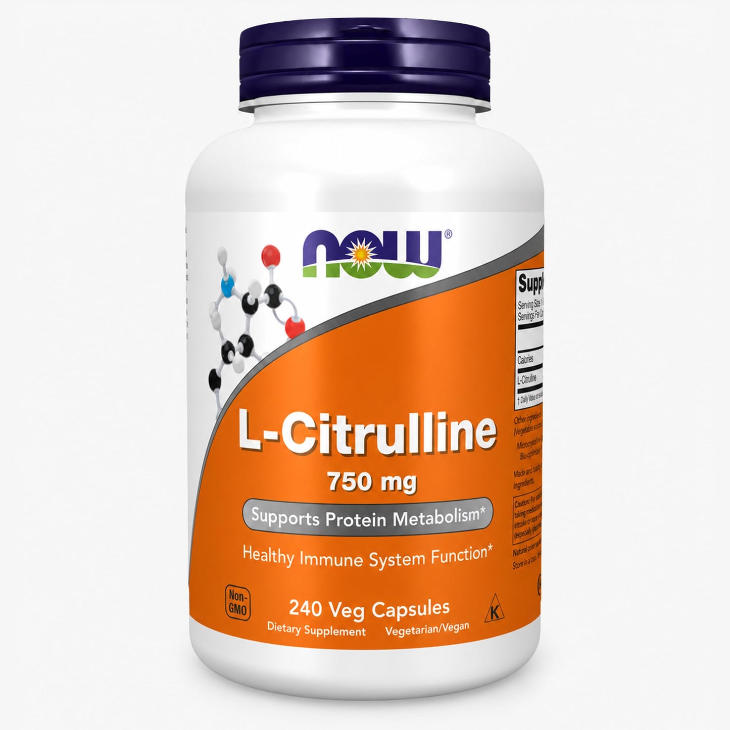 NOW Foods L-Citrulline 750 mg Capsules, 240 Veg Capsules