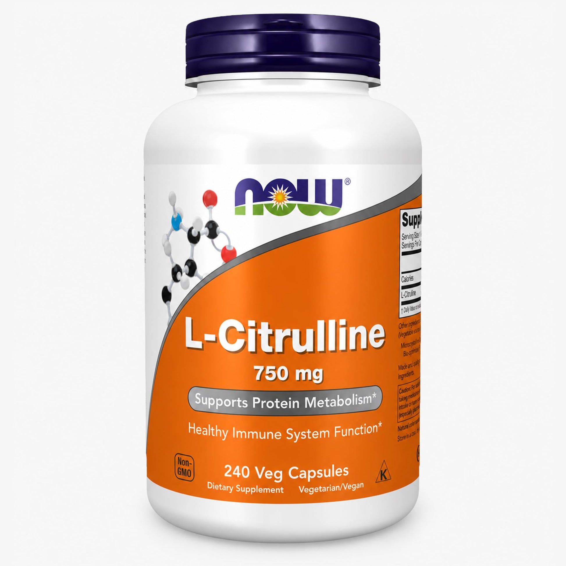 NOW Foods L-Citrulline 750 mg Capsules, 240 Veg Capsules