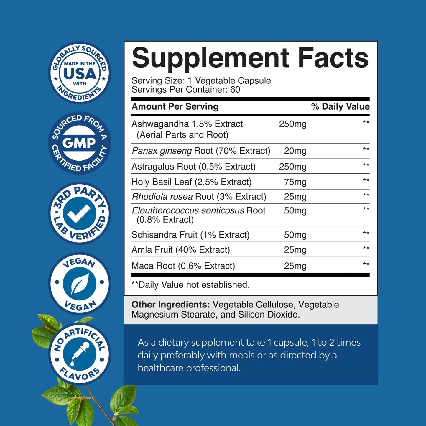Natures Craft Herbal Adaptogen Mood Support Capsule 60 Count