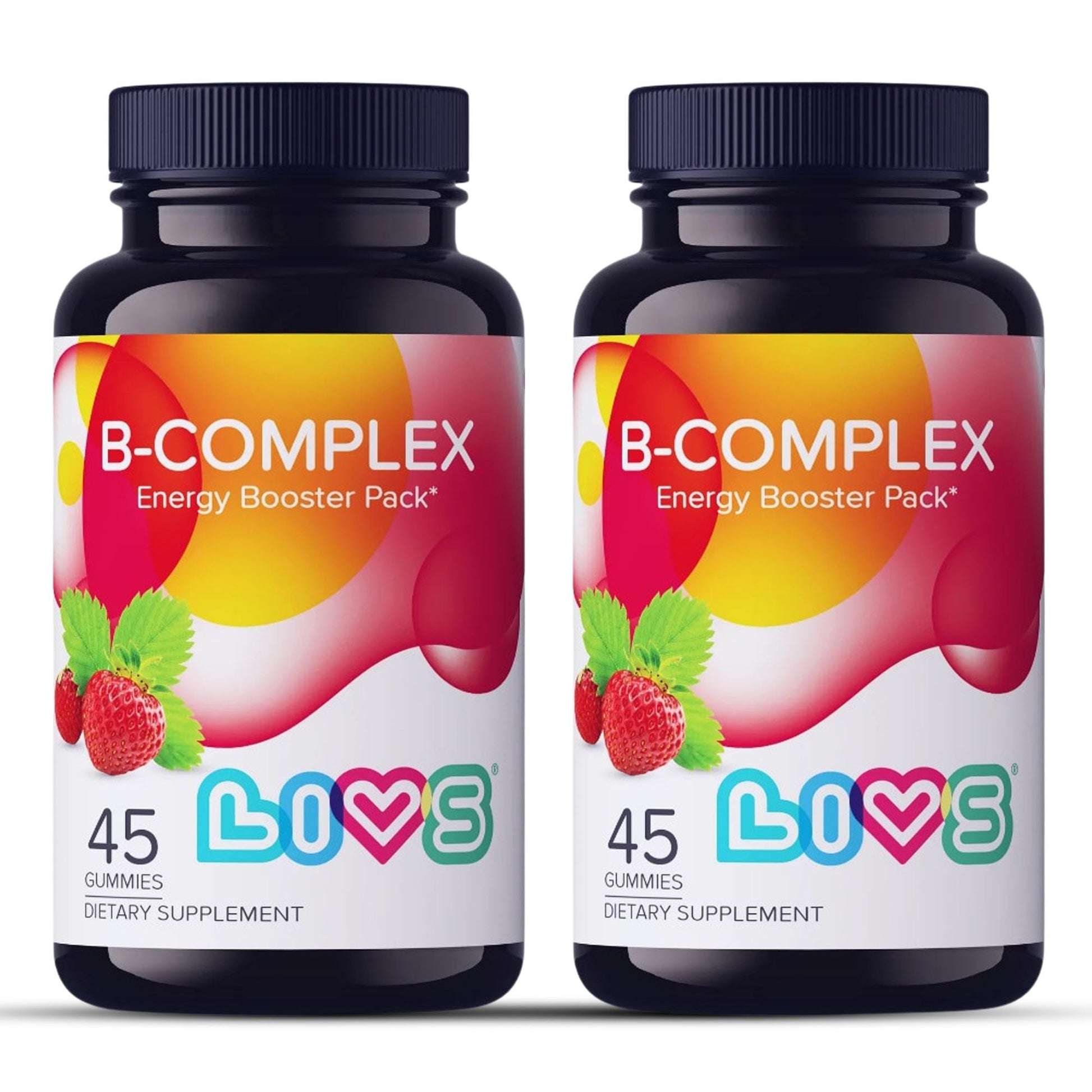 LIVS Vitamin B Complex Gummies with B12, Biotin, B3, B6 & Vitamin C for Kids & Adults, 90 Ct