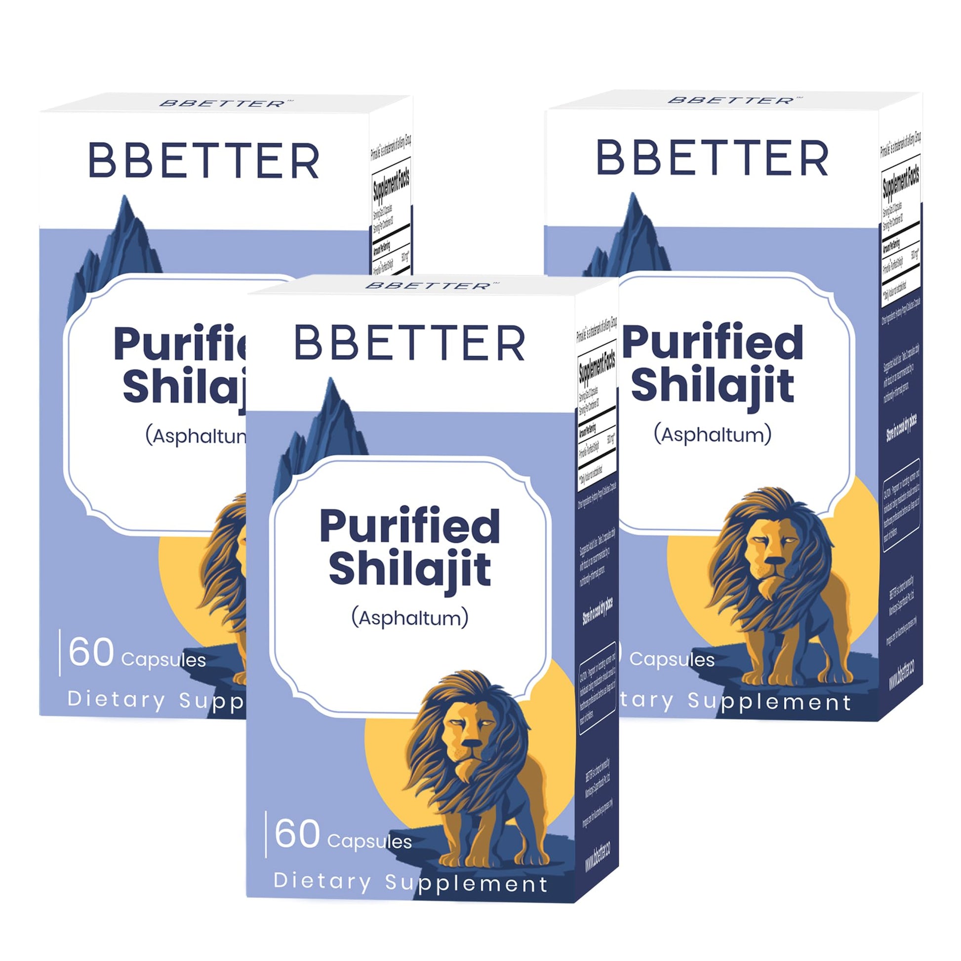 BBETTER Purified Shilajit 250 mg with PrimaVie Capsules, 180 Capsules