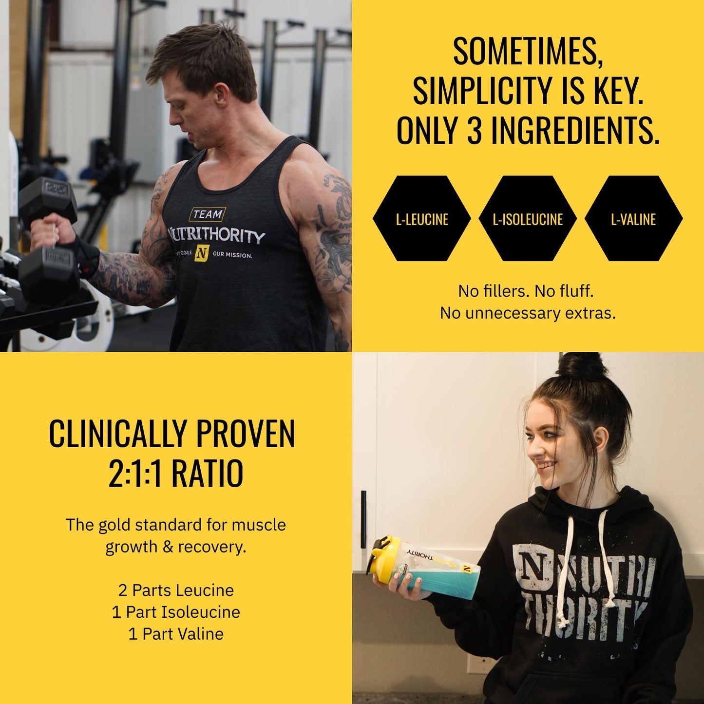 Nutrithority BCAA Powder Hawaiian Tango, 25 Servings