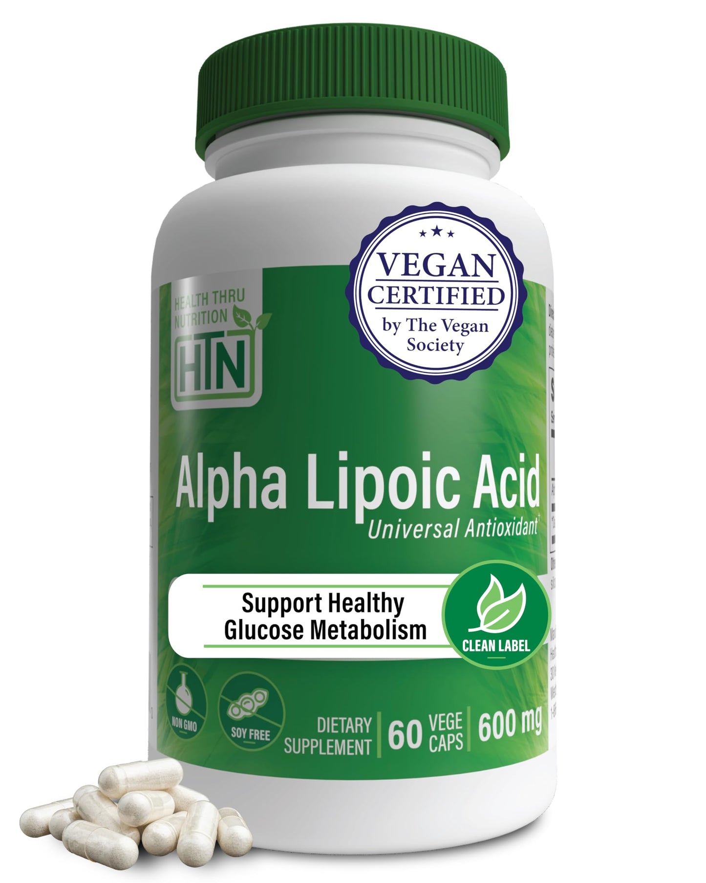 Health Thru Nutrition Alpha Lipoic Acid 600mg Capsules, 60 Count