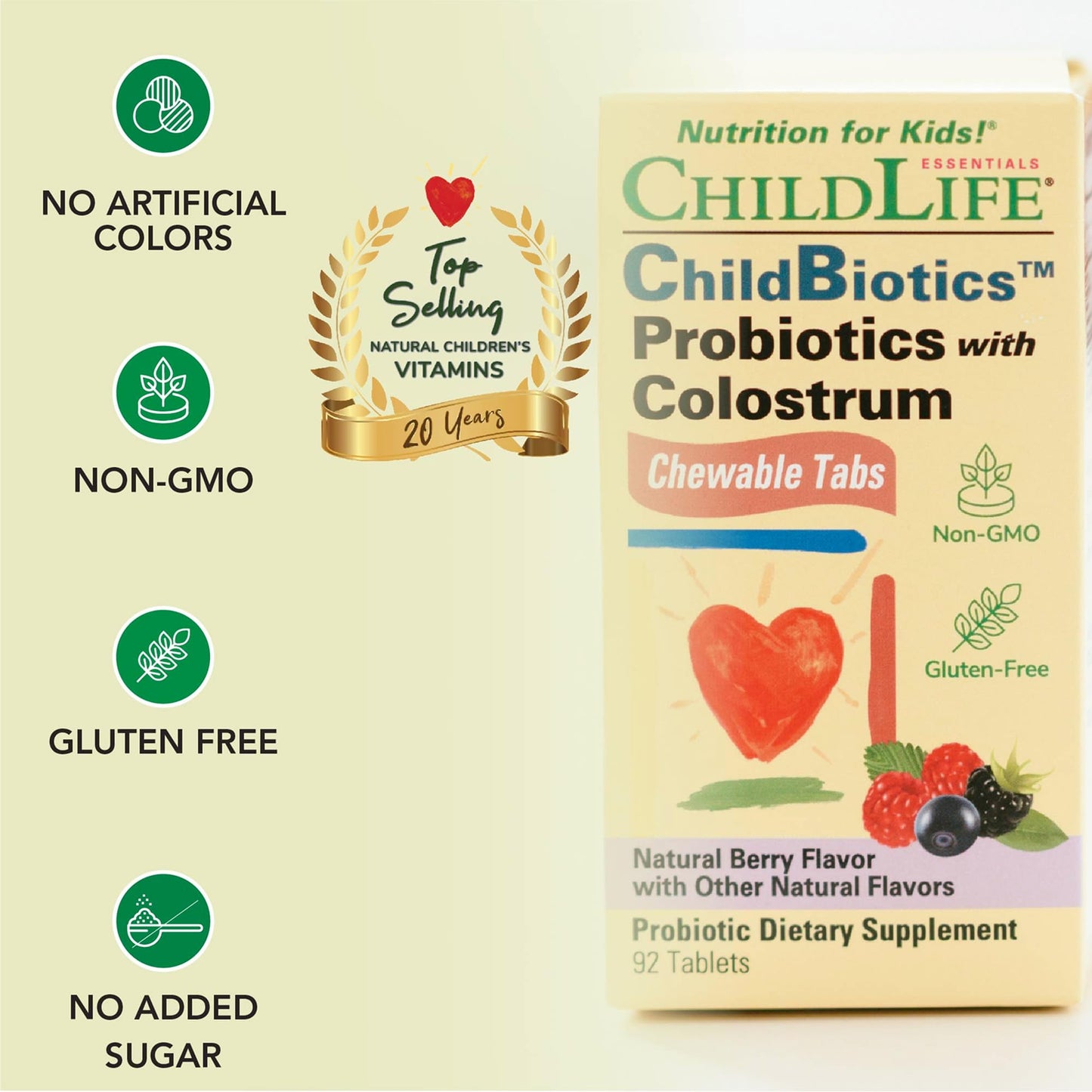 CHILDLIFE ESSENTIALS ChildBiotics with Colostrum Chewable 184