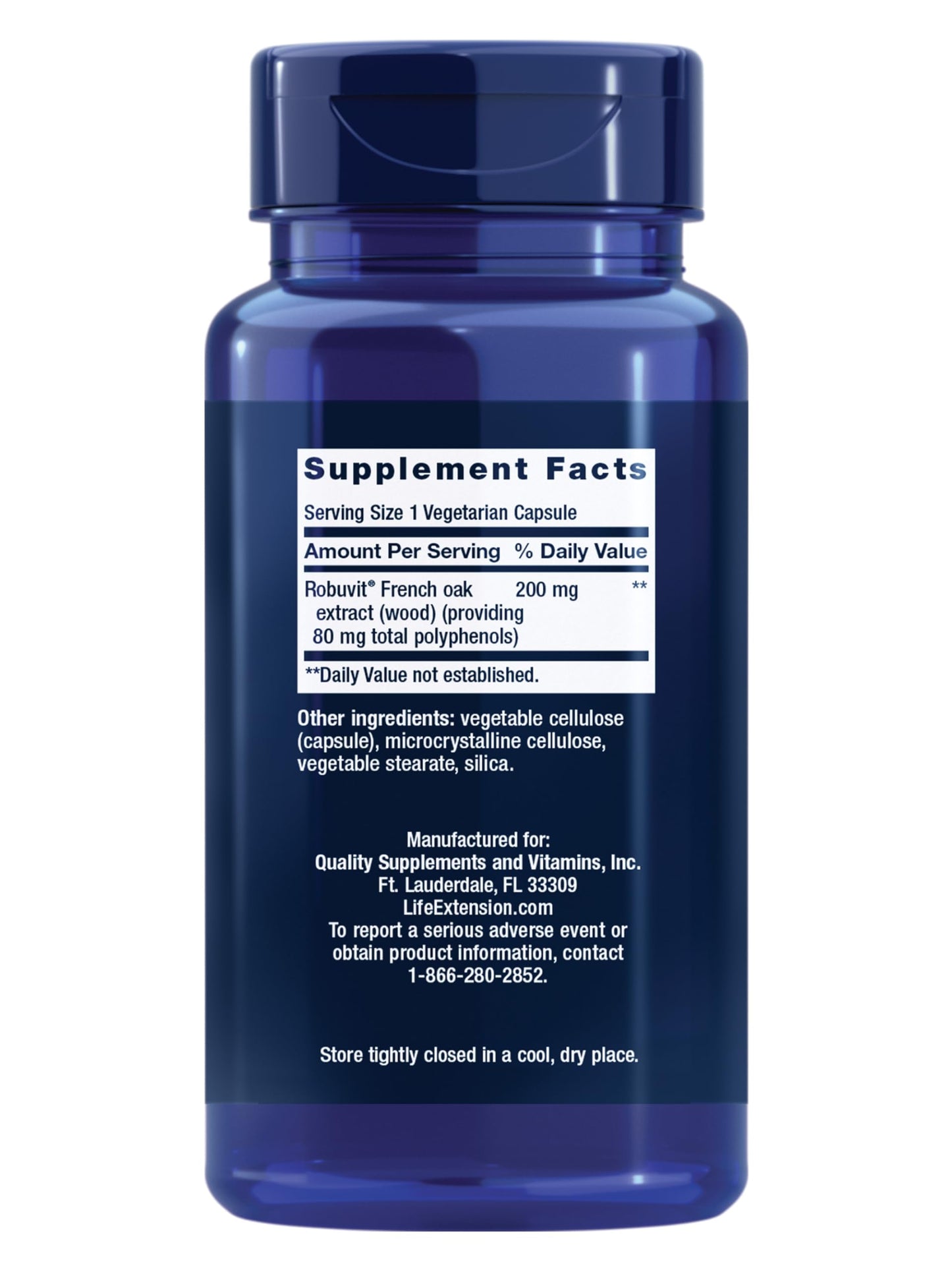 Life Extension EnergyGain French Oak Extract Capsule, 30 Capsules