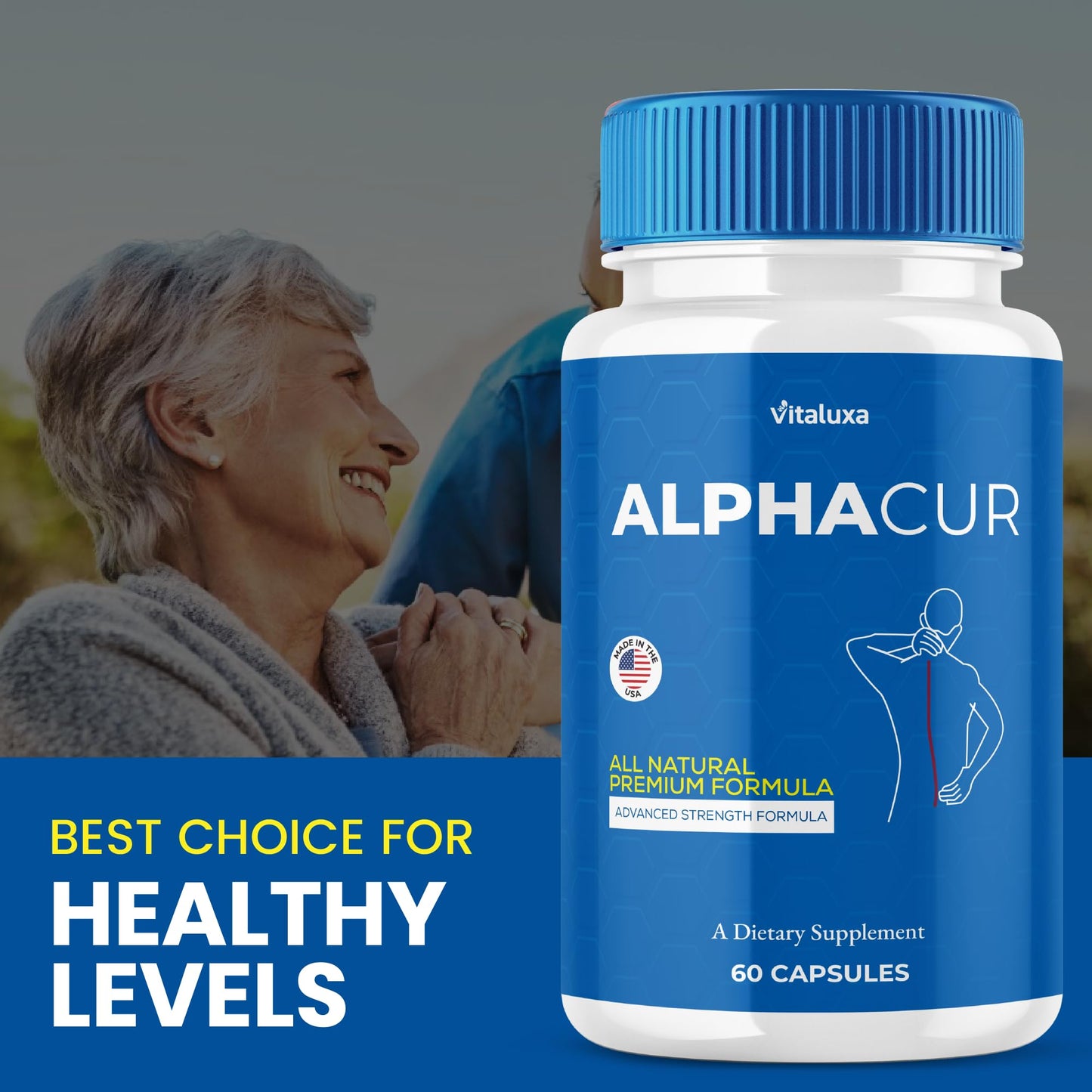 Vitaluxa Alphacur for Neuropathy Nerve Support Capsules, 120 Capsules