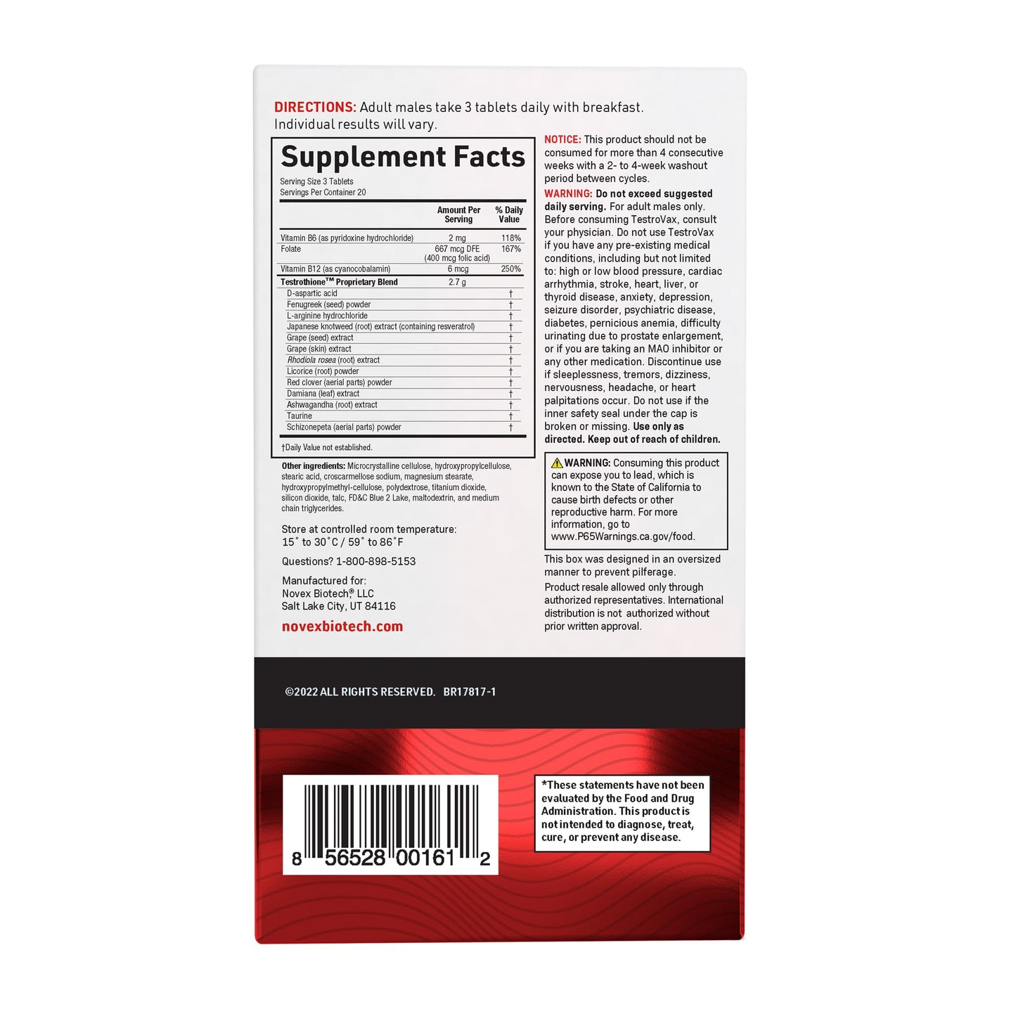 Novex Biotech Testrovax Tablet 60 Count