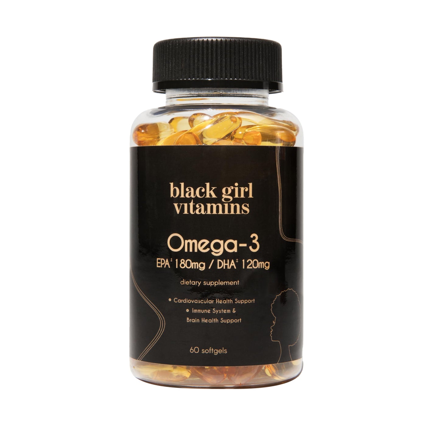 Black Girl Vitamins Omega-3 Capsules, 60 Capsules