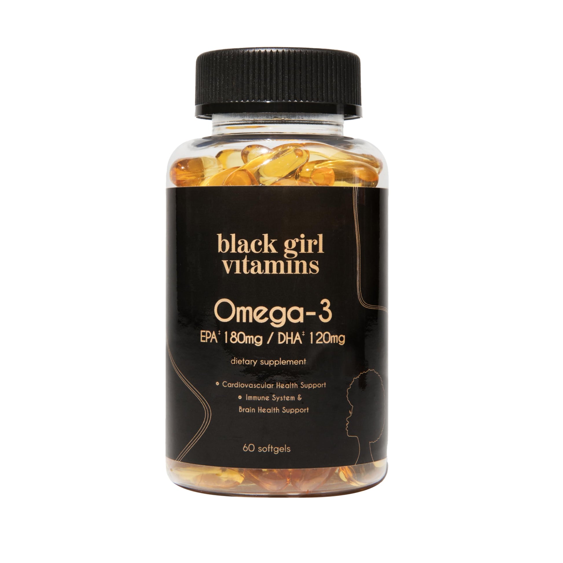 Black Girl Vitamins Omega-3 Capsules, 60 Capsules
