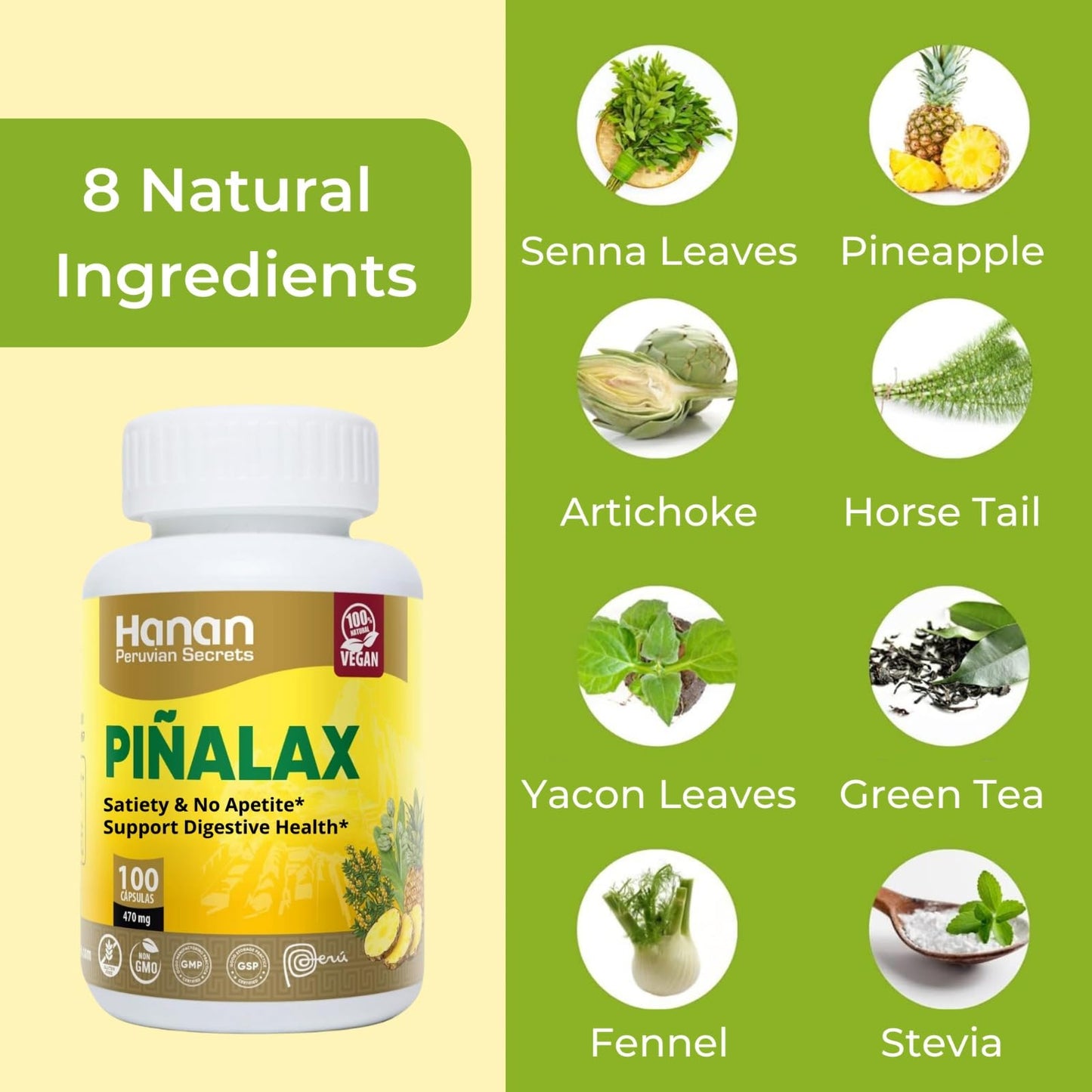 HANAN PERUVIAN SECRETS Hanan Piñalax Capsule 100 Count